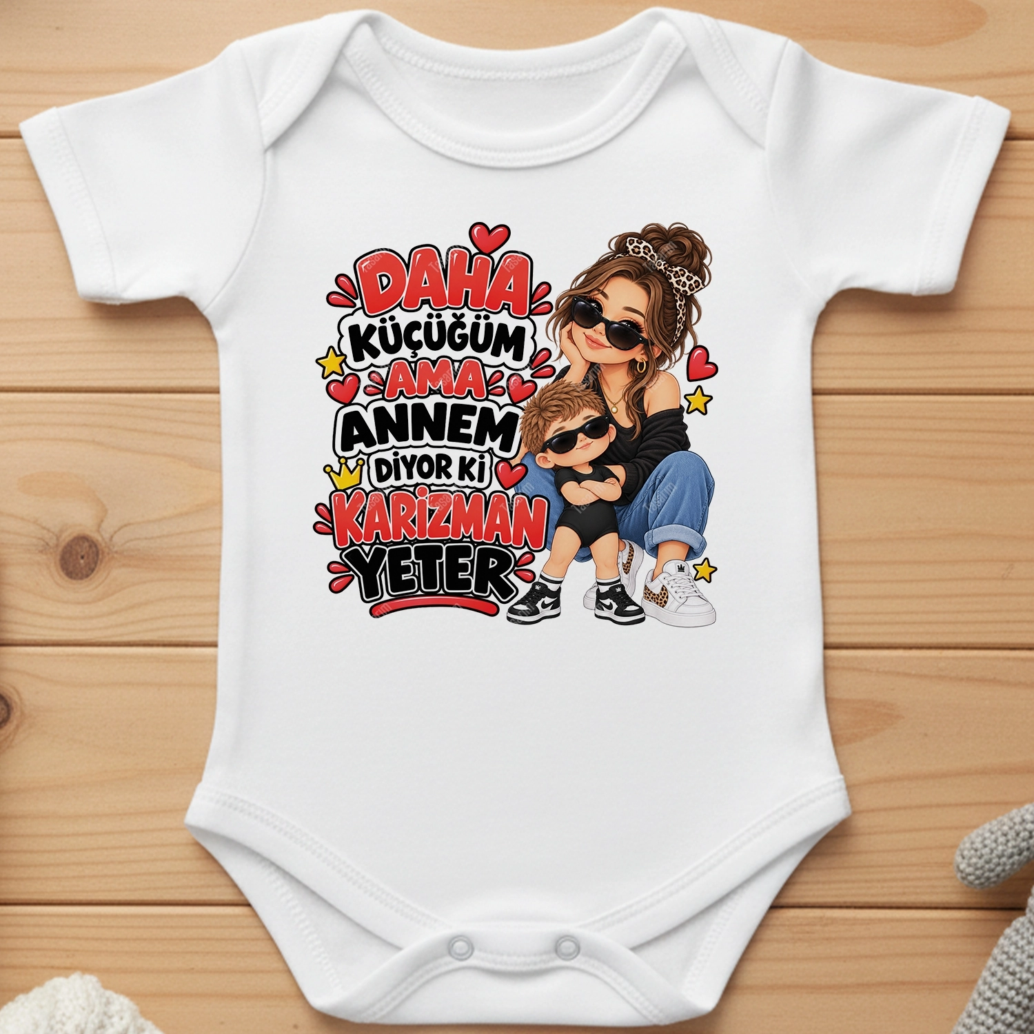 Daha Küçüğüm Ama Annem Diyor Ki Karizman Yeter - Bebek Body Zıbın