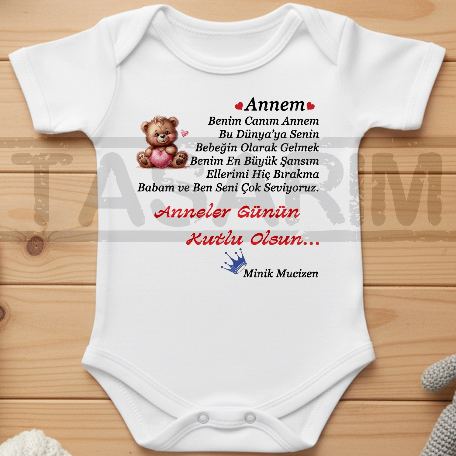 Anneler Günün Kutlu Olsun Minik Mucizen - Bebek Body Zıbın