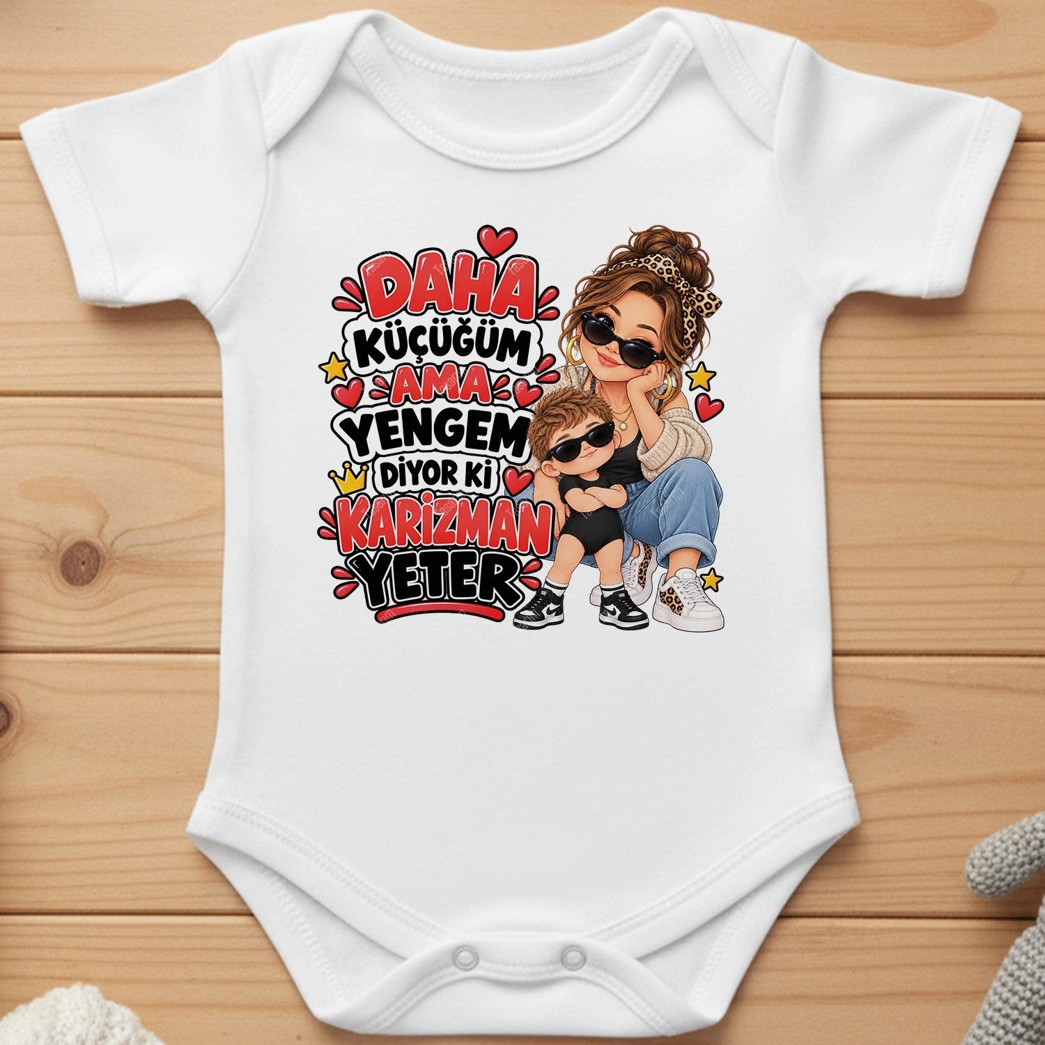 Daha Küçüğüm Ama Yengem Diyor Ki Karizman Yeter - Bebek Body Zıbın