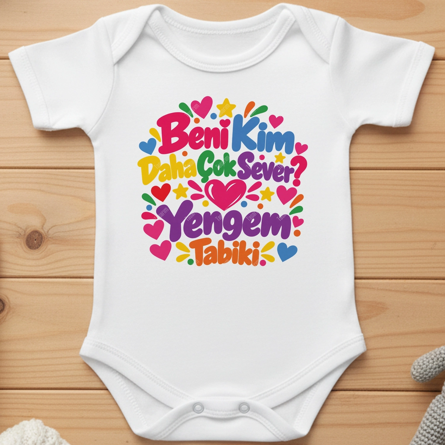 Beni Kim Daha Çok Sever Yengem Tabiki - Bebek Body Zıbın