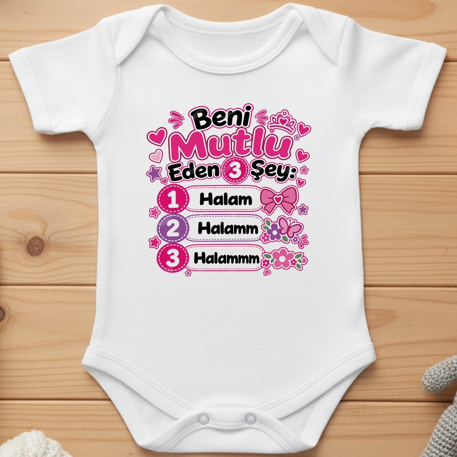 Beni Mutlu Eden 3 Şey Halam - Bebek Body Zıbın