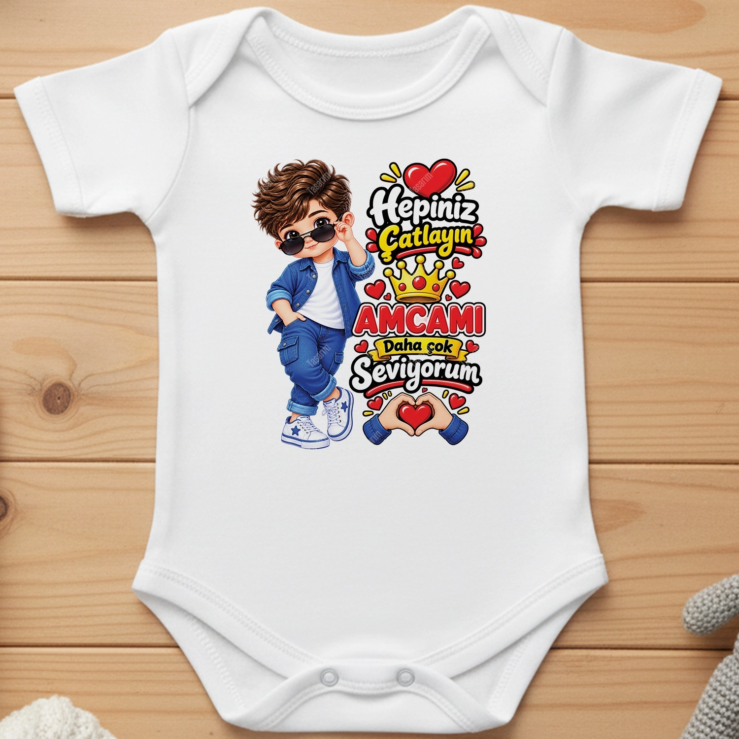 Hepiniz Çatlayın Amcamı Daha Çok Seviyorum - Bebek Body Zıbın