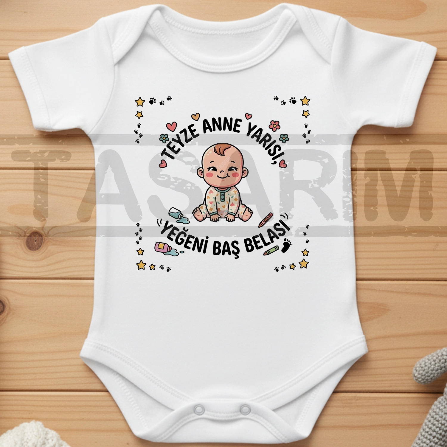 Teyze Anne Yarısı Yeğeni Baş Belası - Bebek Body Zıbın