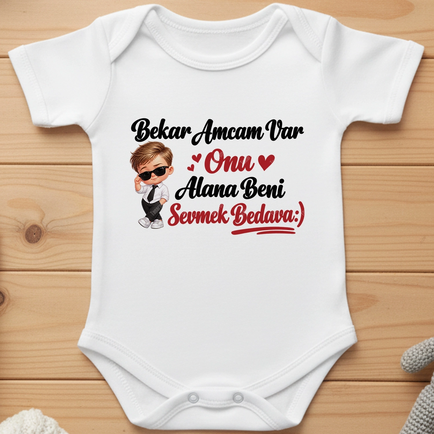 Bekar Amcam Var Onu Alana Beni Sevmek Bedava - Bebek Body Zıbın