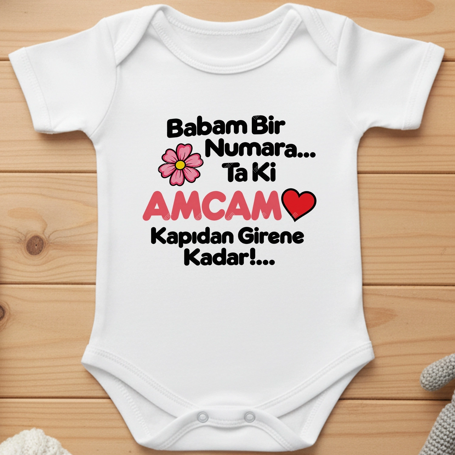 Babam Bir Numara Ta Ki Amcam Kapıdan Girene Kadar - Bebek Body Zıbın