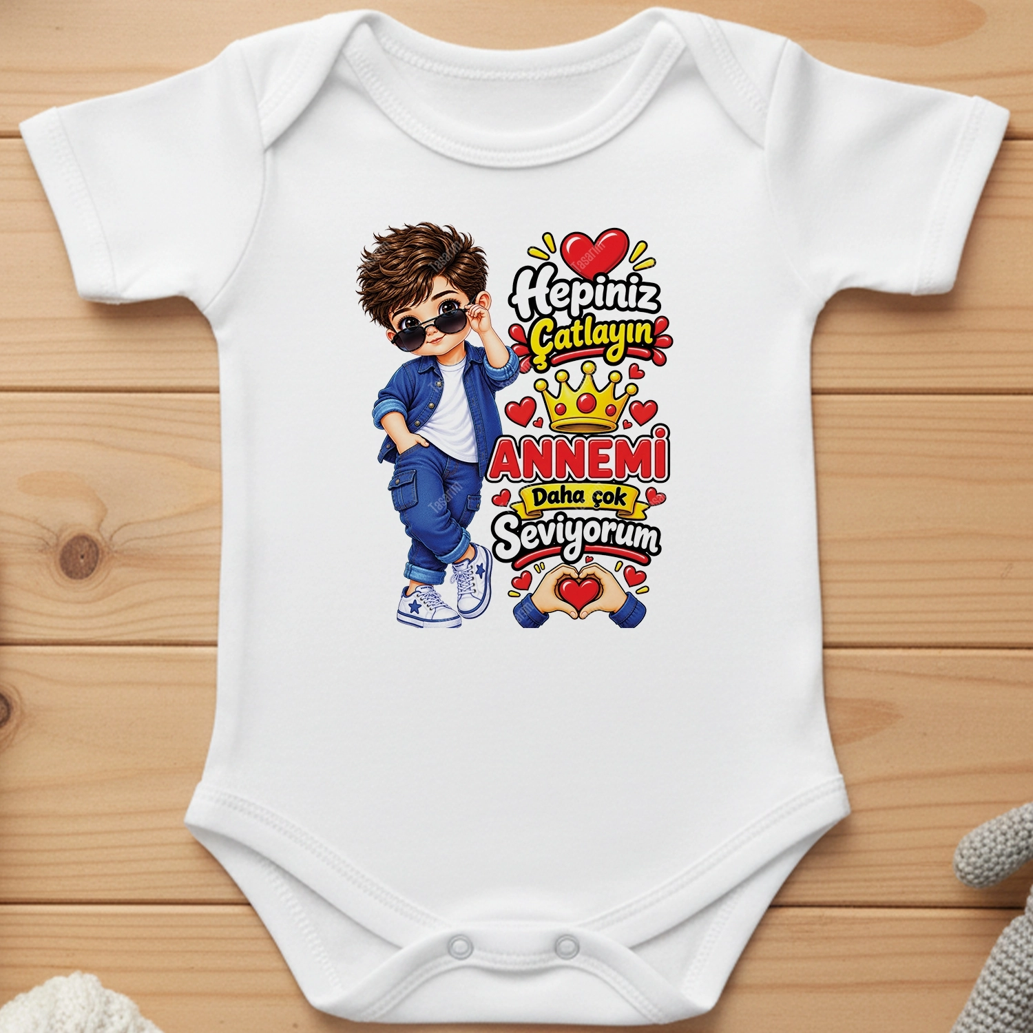 Hepiniz Çatlayın Annemi Daha Çok Seviyorum - Bebek Body Zıbın