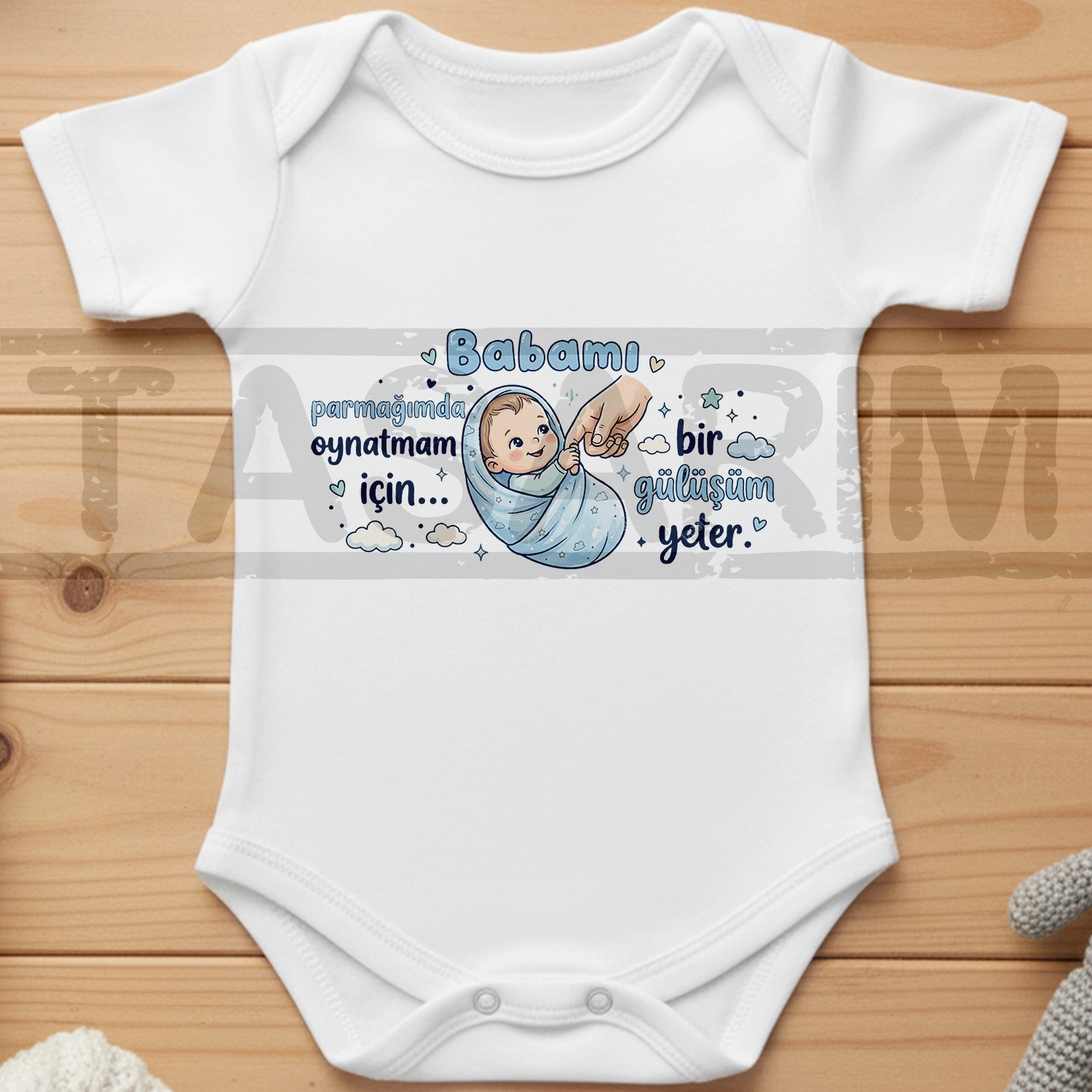 Babamı Parmağımda Oynatmam İçin Bir Gülüşüm Yeter - Bebek Body Zıbın