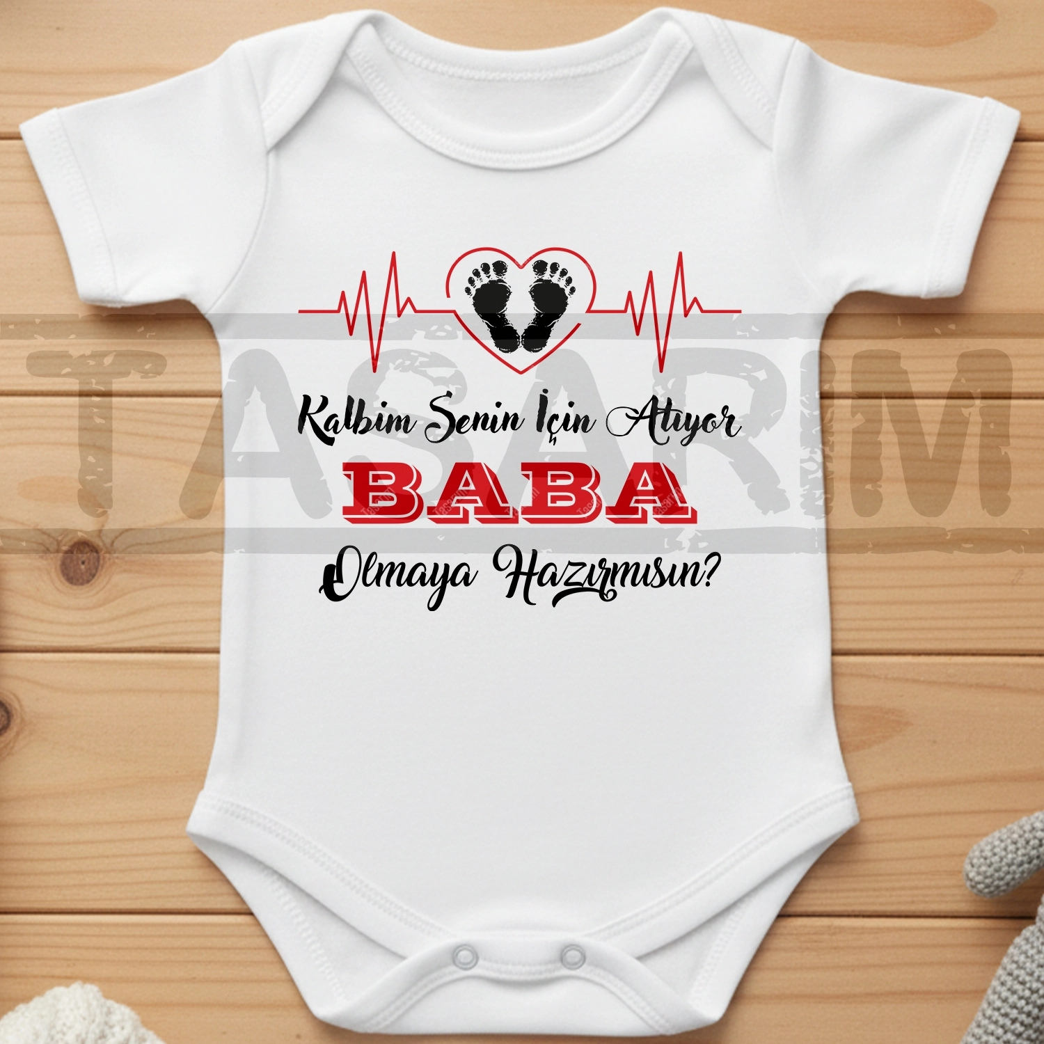 Kalbim Senin İçin Atıyor Baba Olmaya Hazırmısın - Bebek Body Zıbın