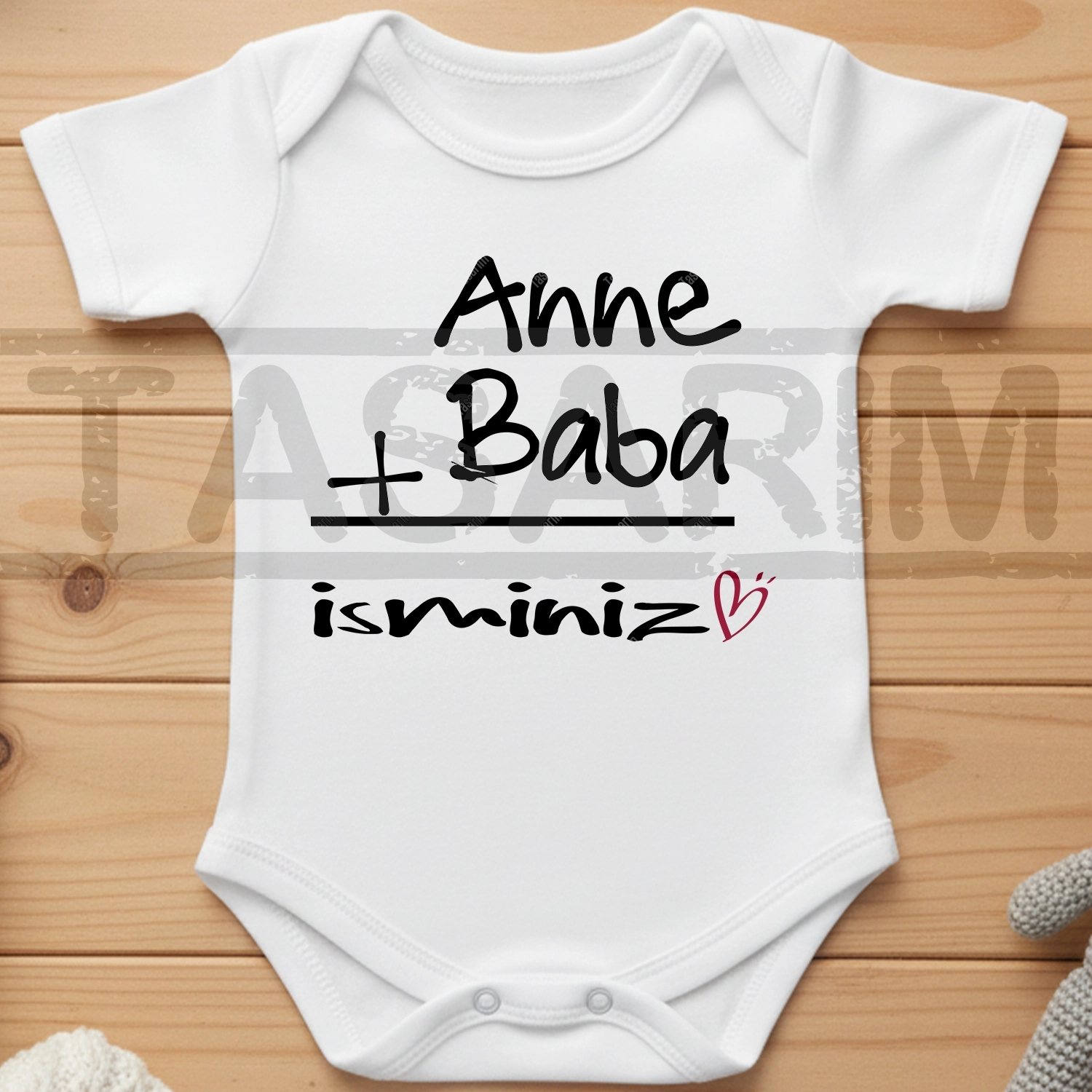 Anne ve Baba Sonuç Ben - Bebek Body Zıbın