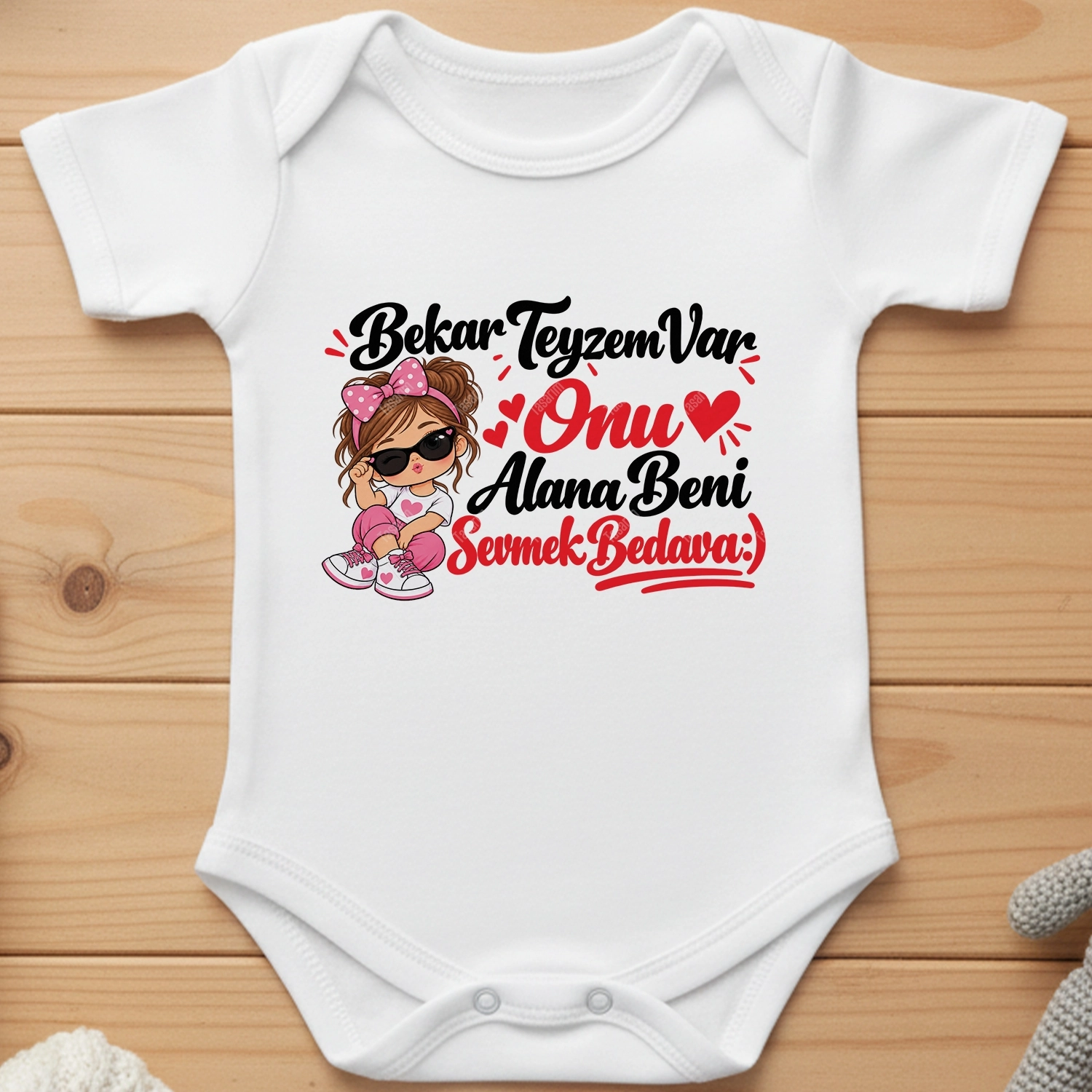 Bekar Teyzem Var Onu Alana Beni Sevmek Bedava - Bebek Body Zıbın