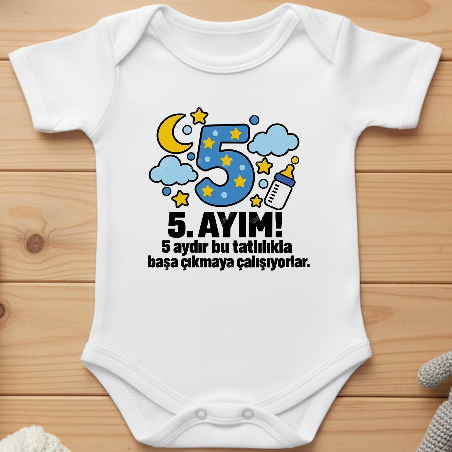 5. Aylık - 5 Aydır Bu Tatlılıkta Başa Çıkmaya Çalışıyorlar - Bebek Body Zıbın