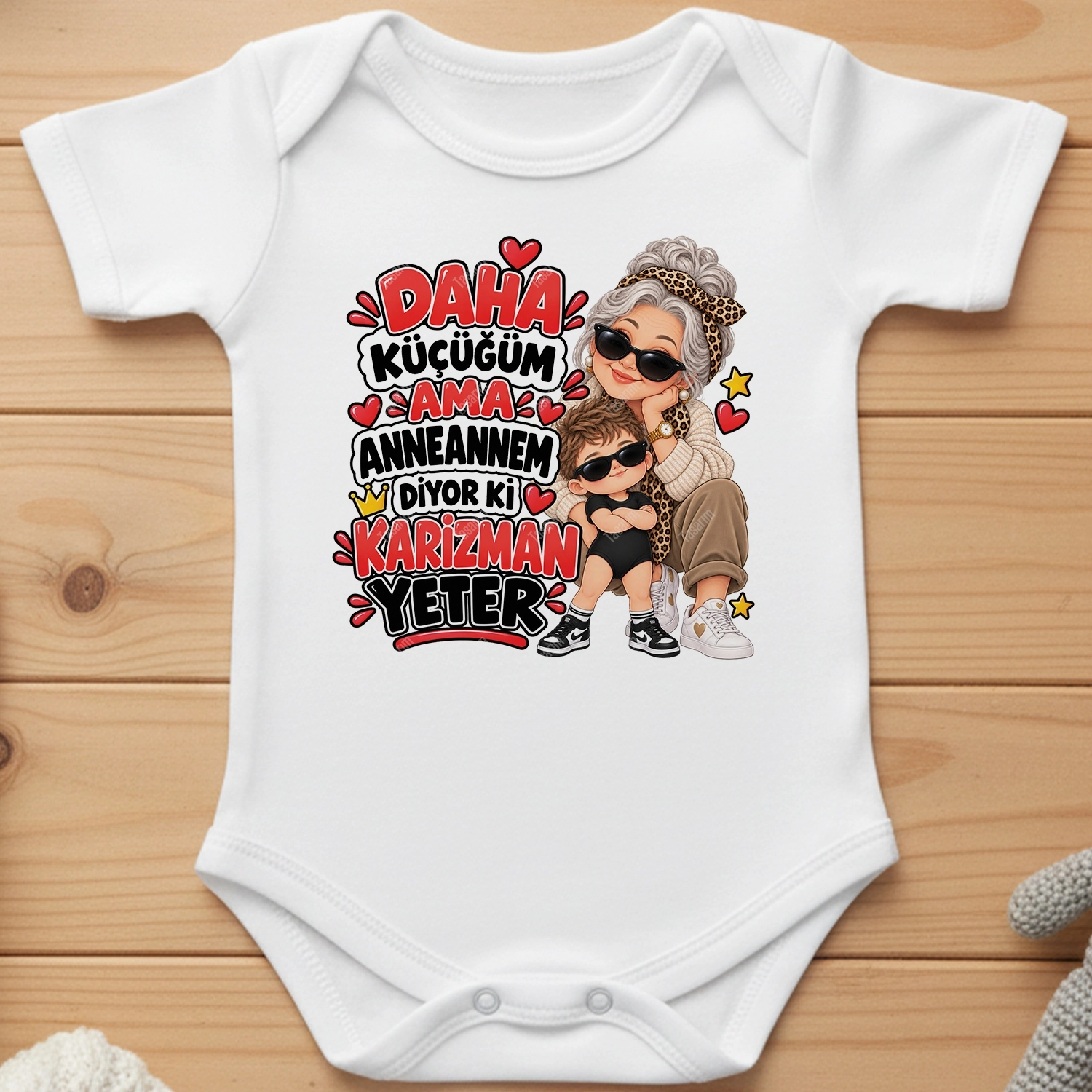 Daha Küçüğüm Ama Anneannem Diyor Ki Karizman Yeter - Bebek Body Zıbın