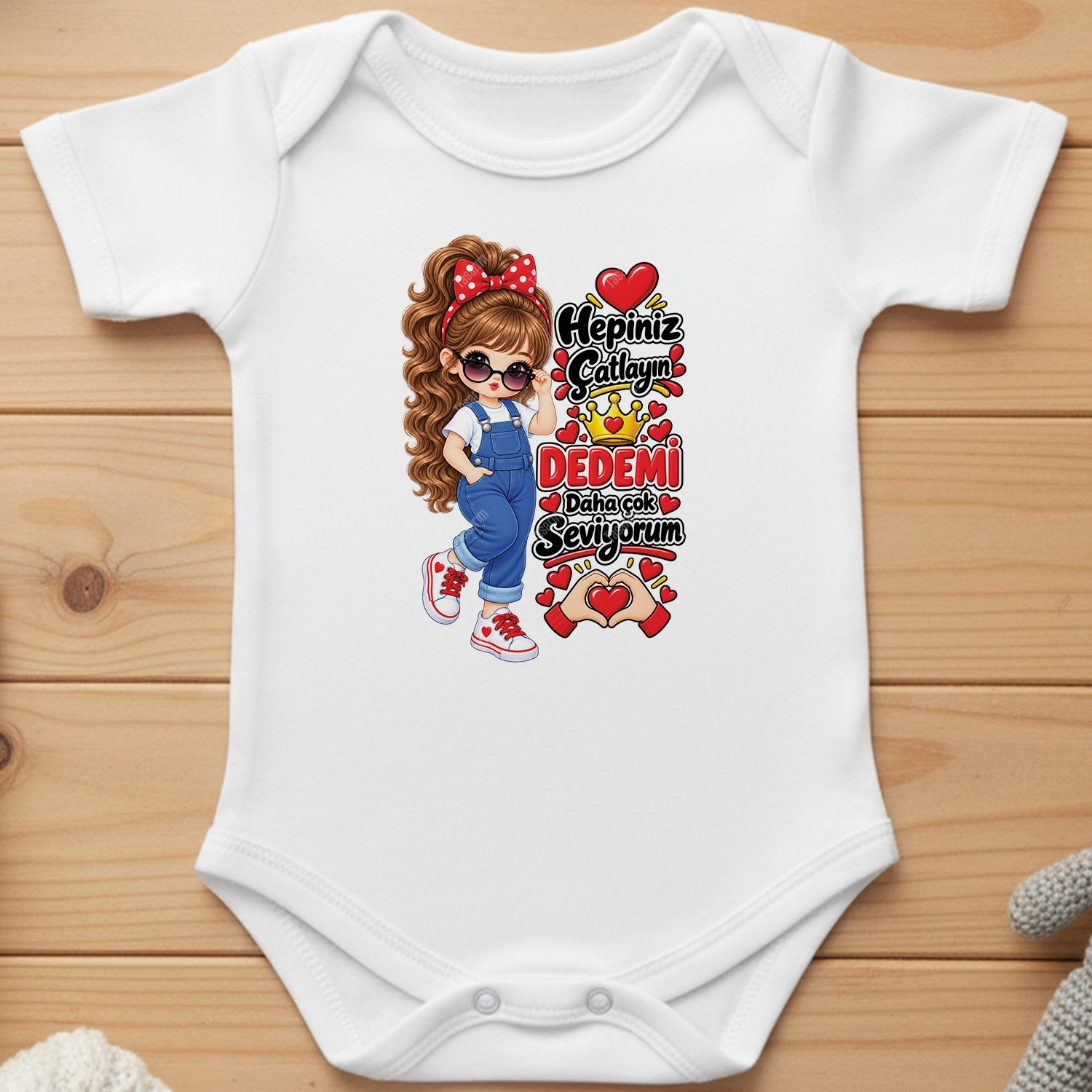 Hepiniz Çatlayın Dedemi Daha Çok Seviyorum - Bebek Body Zıbın