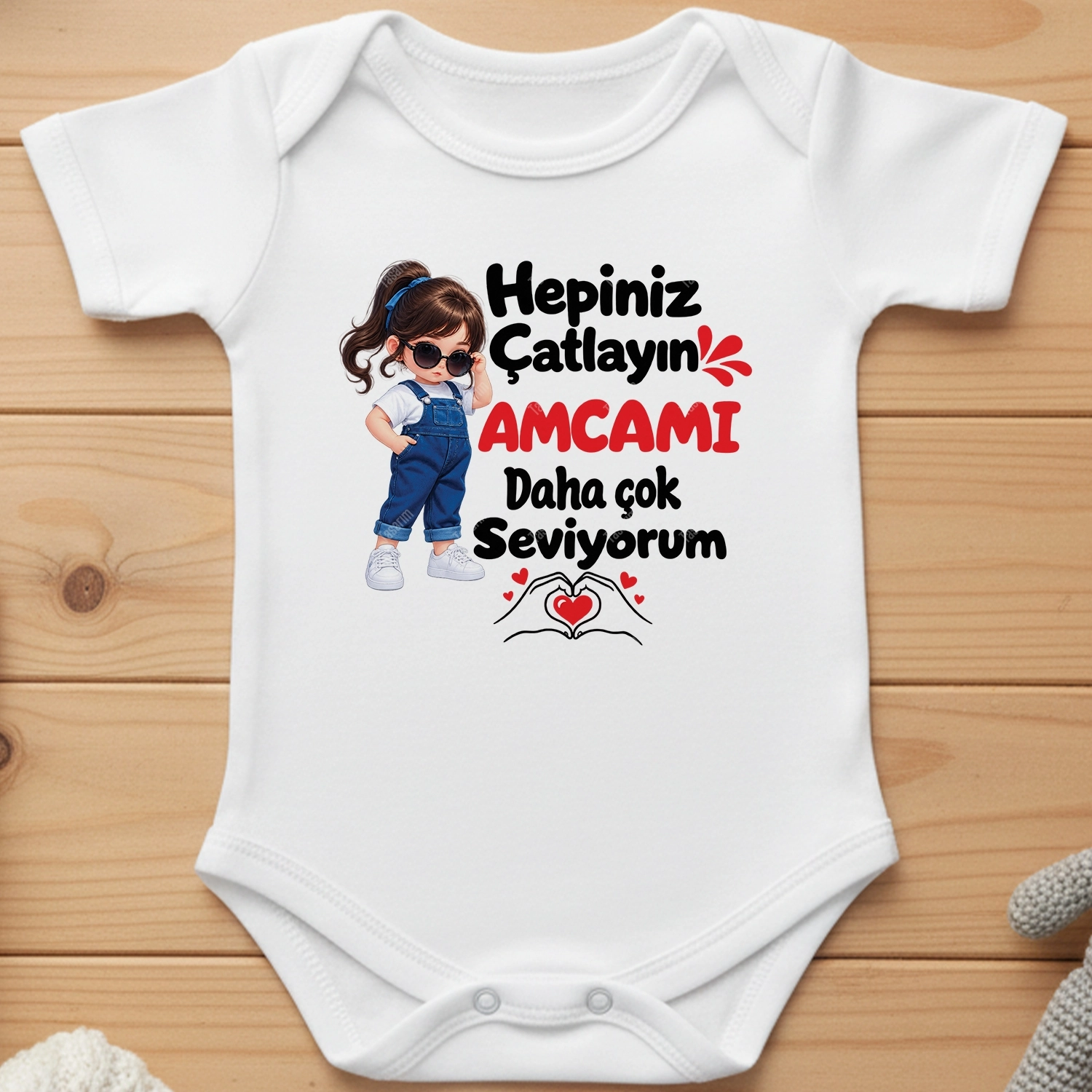 Hepiniz Çatlayın Amcamı Daha Çok Seviyorum - Bebek Body Zıbın
