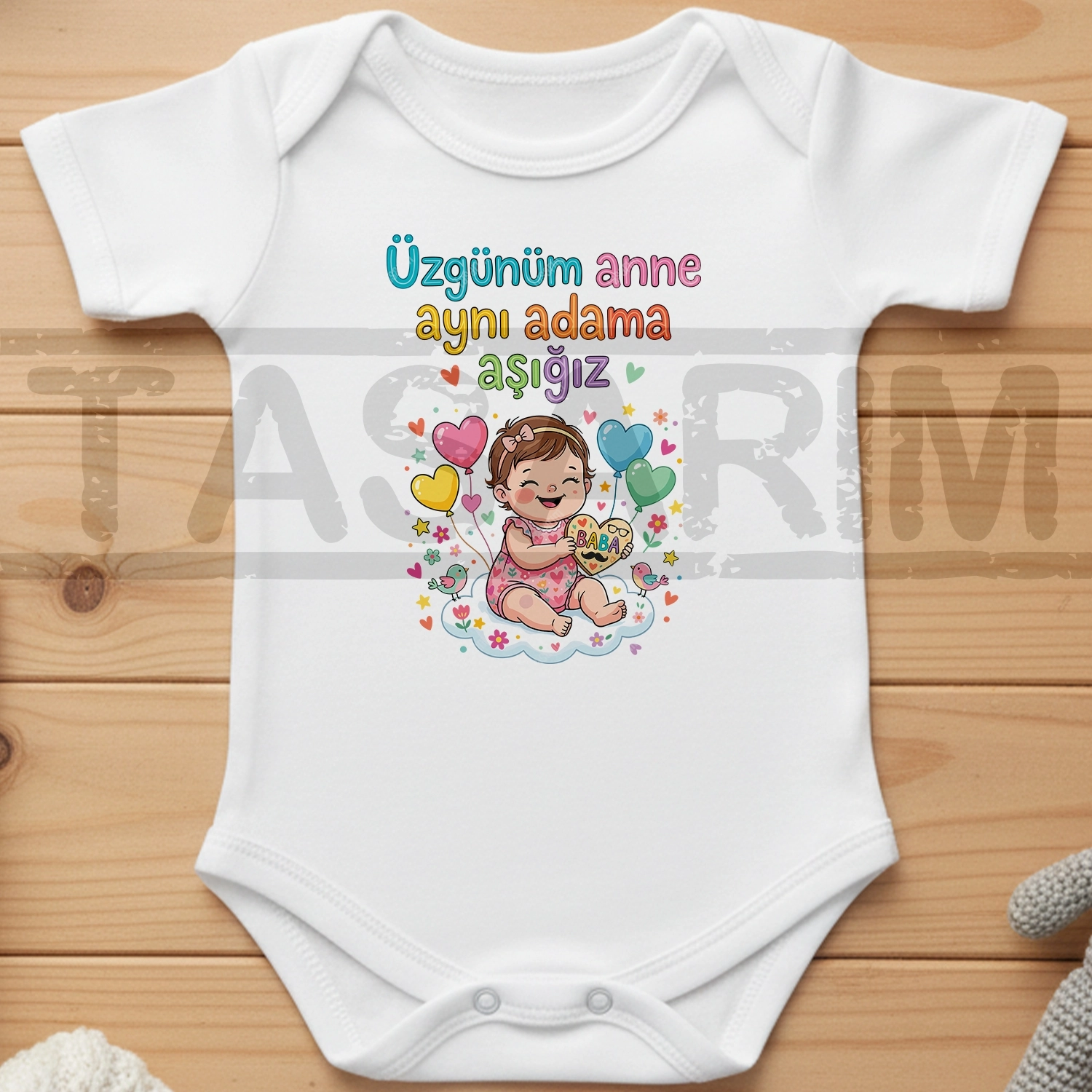 Üzgünüm Anne Aynı Adama Aşığız - Bebek Body Zıbın