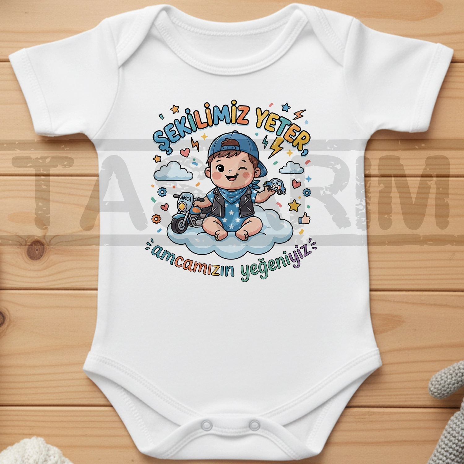 Şekilimiz Yeter Amcamızın Yeğeniyiz - Bebek Body Zıbın