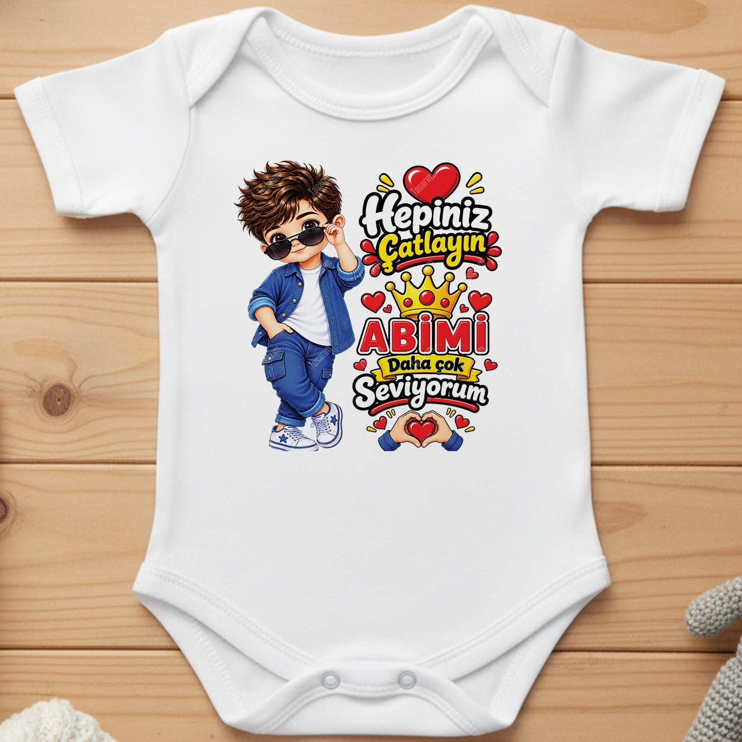 Hepiniz Çatlayın Abimi Daha Çok Seviyorum - Bebek Body Zıbın