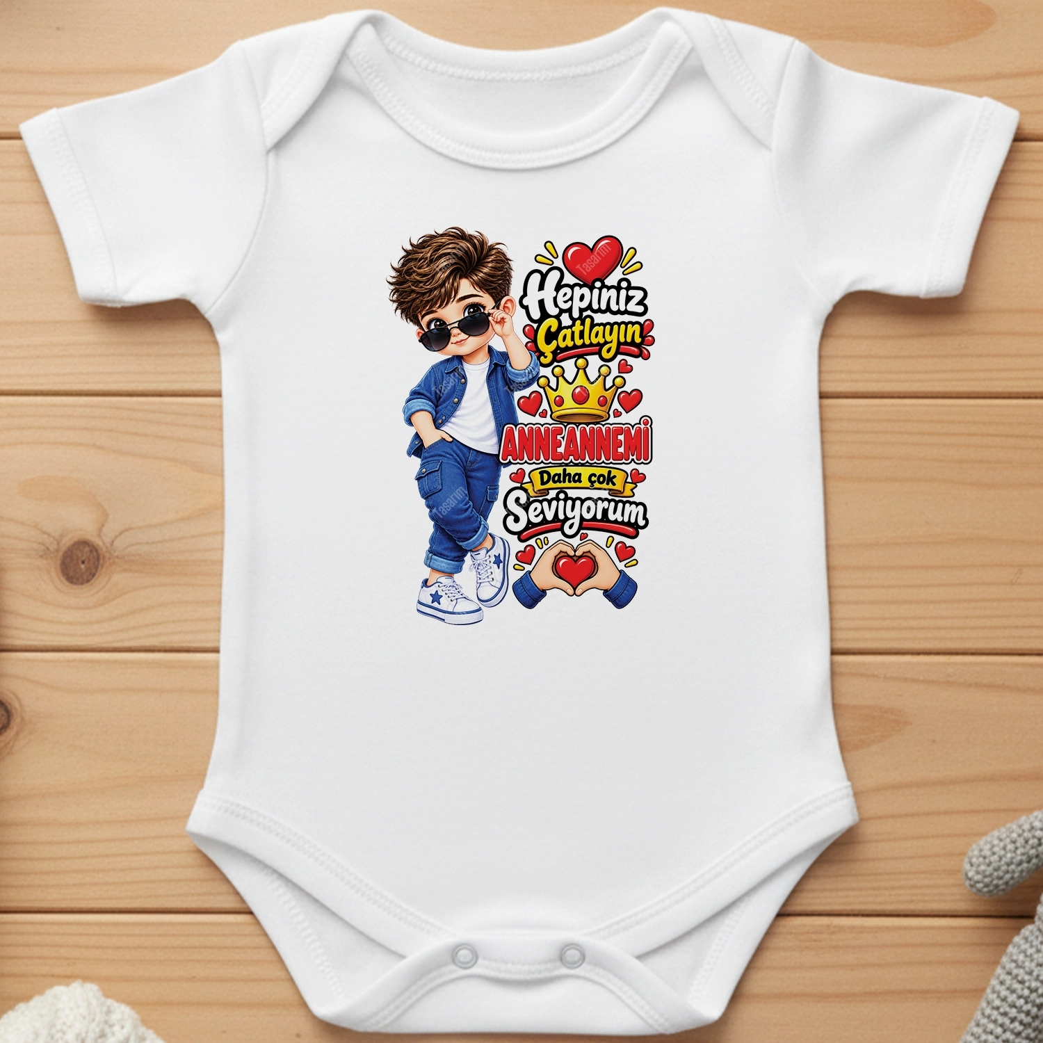 Hepiniz Çatlayın Anneannemi Daha Çok Seviyorum - Bebek Body Zıbın