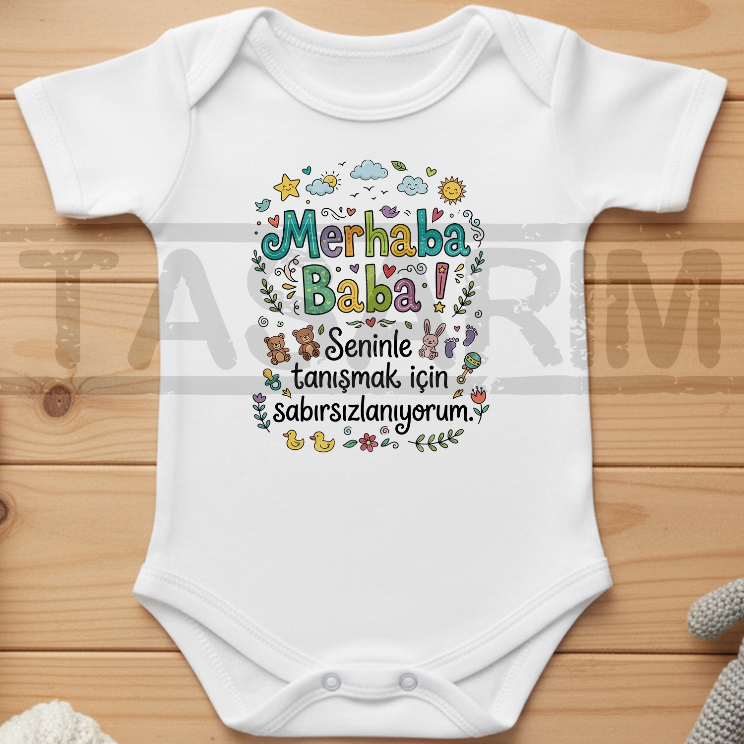 Merhaba Baba Seninle Tanışmak İçin Sabırsızlanıyorum - Bebek Body Zıbın