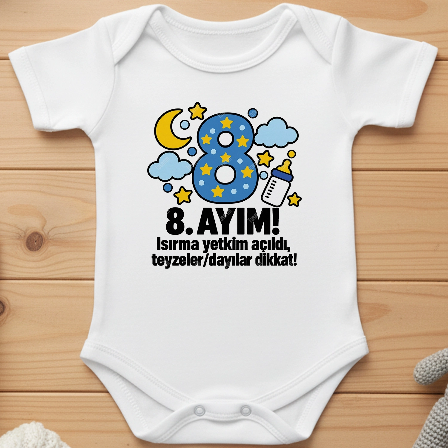 8. Aylık - Isırmaya Yetkim Açıldı Teyzeler / Dayılar Dikkat - Bebek Body Zıbın