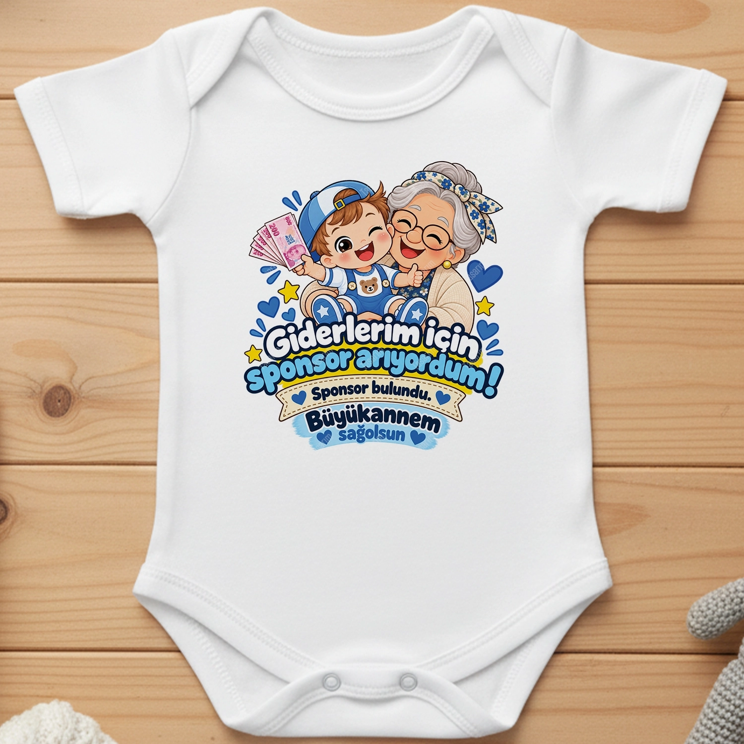 Giderlerim İçin Sponsor Arıyordum Sponsor Bulundu Büyükannem Sağolsun - Bebek Body Zıbın