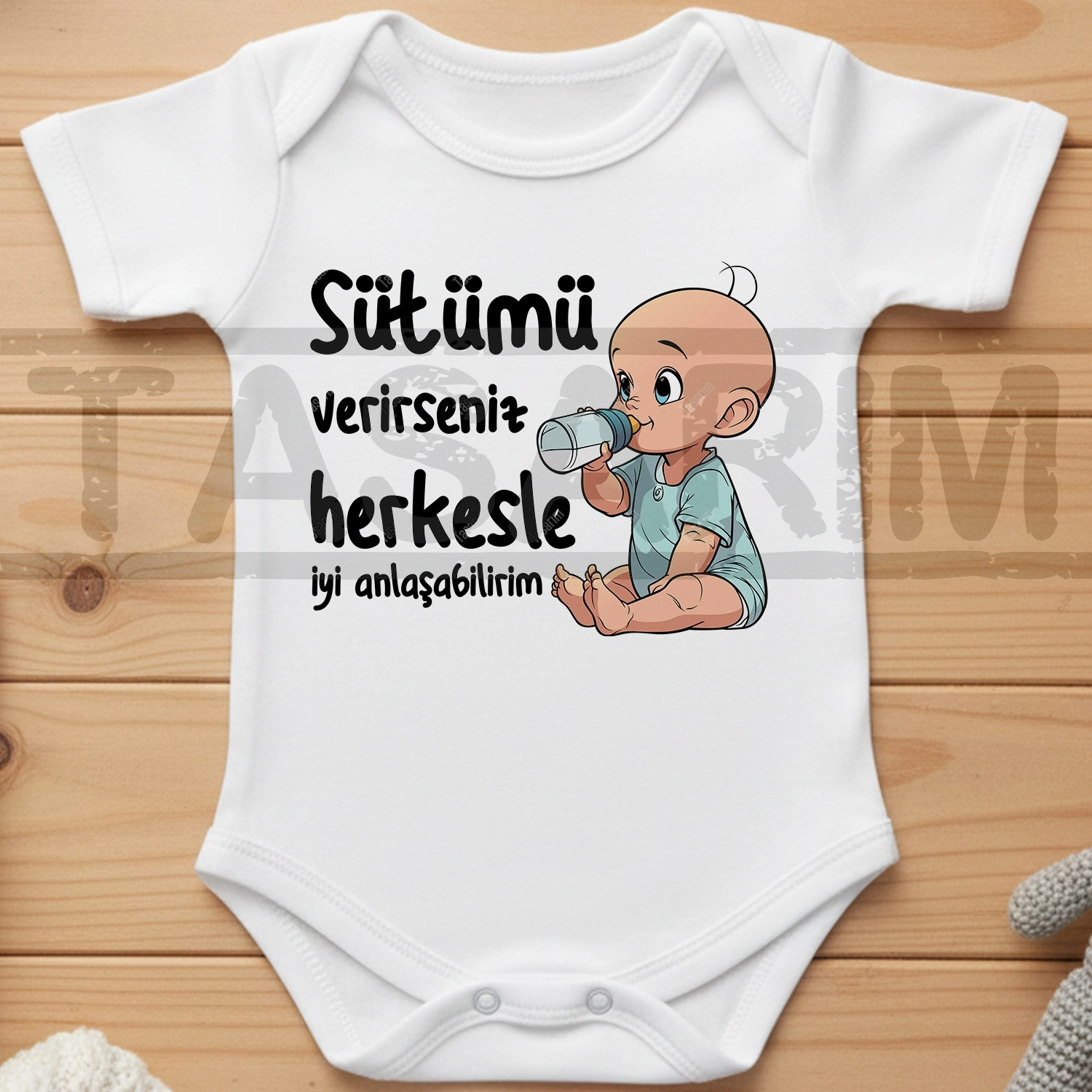 Sütümü Verirseniz Herkesle İyi Anlaşabilirim - Bebek Body Zıbın