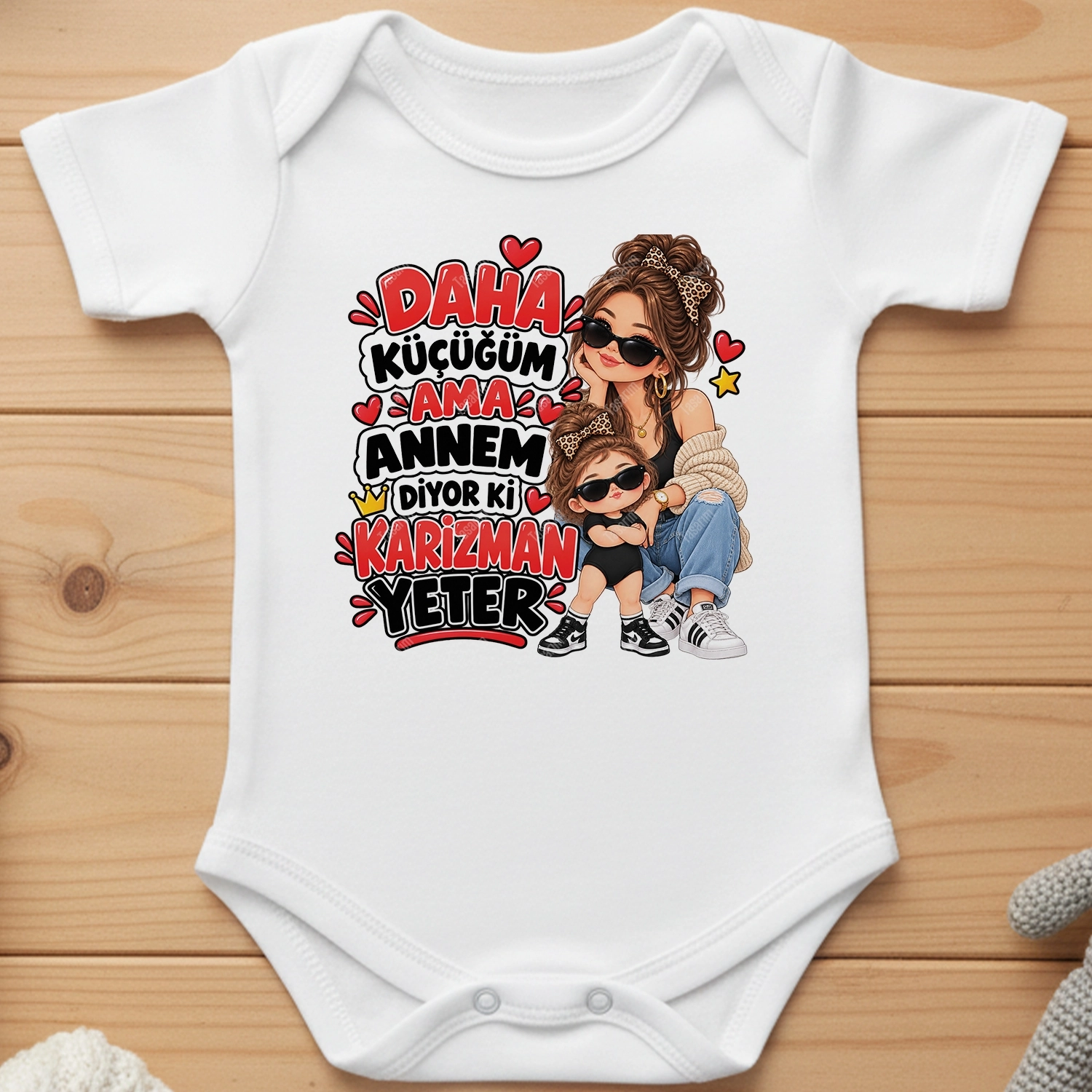 Daha Küçüğüm Ama Annem Diyor Ki Karizman Yeter - Bebek Body Zıbın