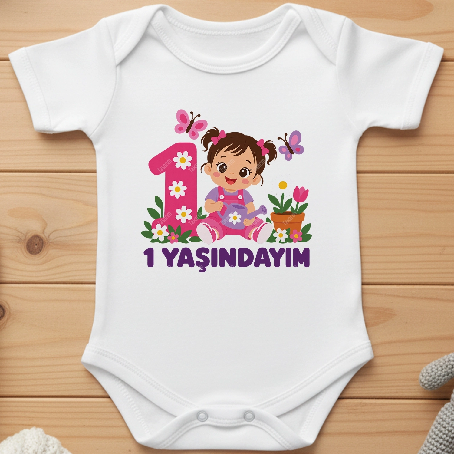 1 Yaşındayım - Bebek Body Zıbın
