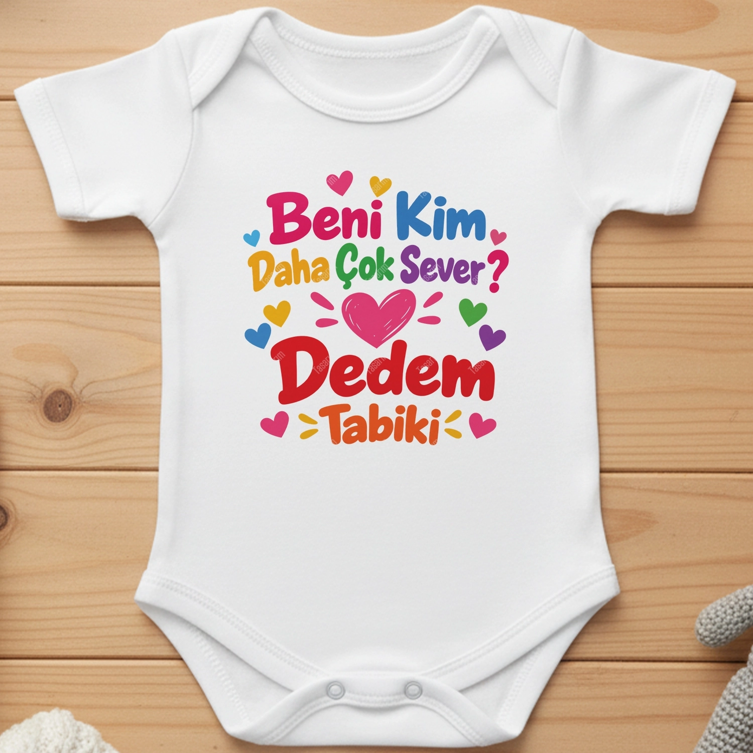 Beni Kim Daha Çok Sever Dedem Tabiki - Bebek Body Zıbın