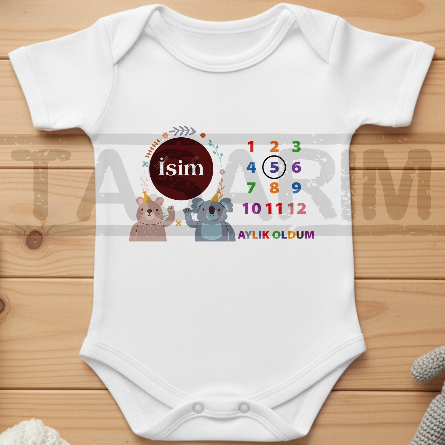 5 Aylık Oldum - Bebek Body Zıbın