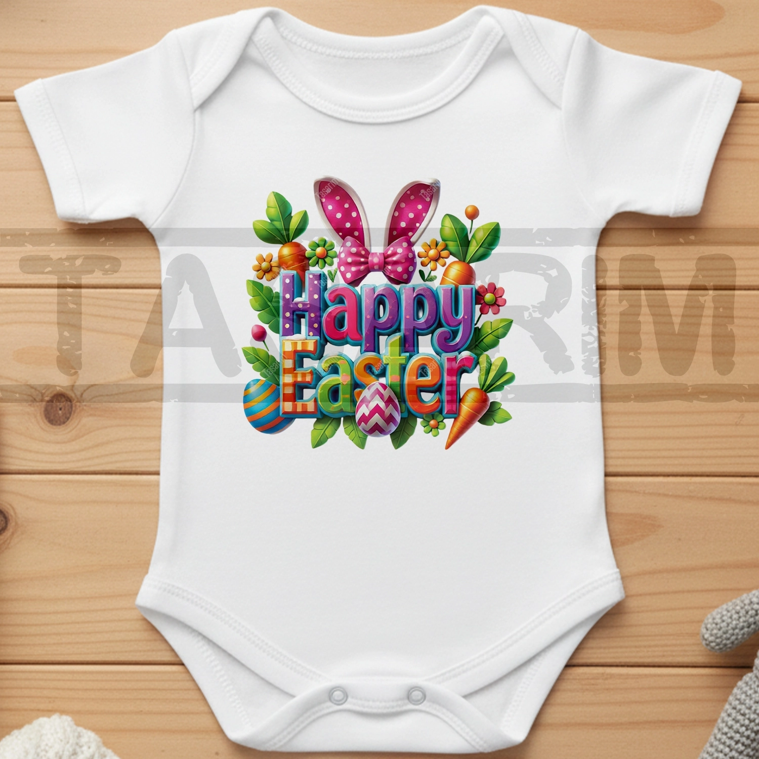 Happy Easter - Bebek Body Zıbın