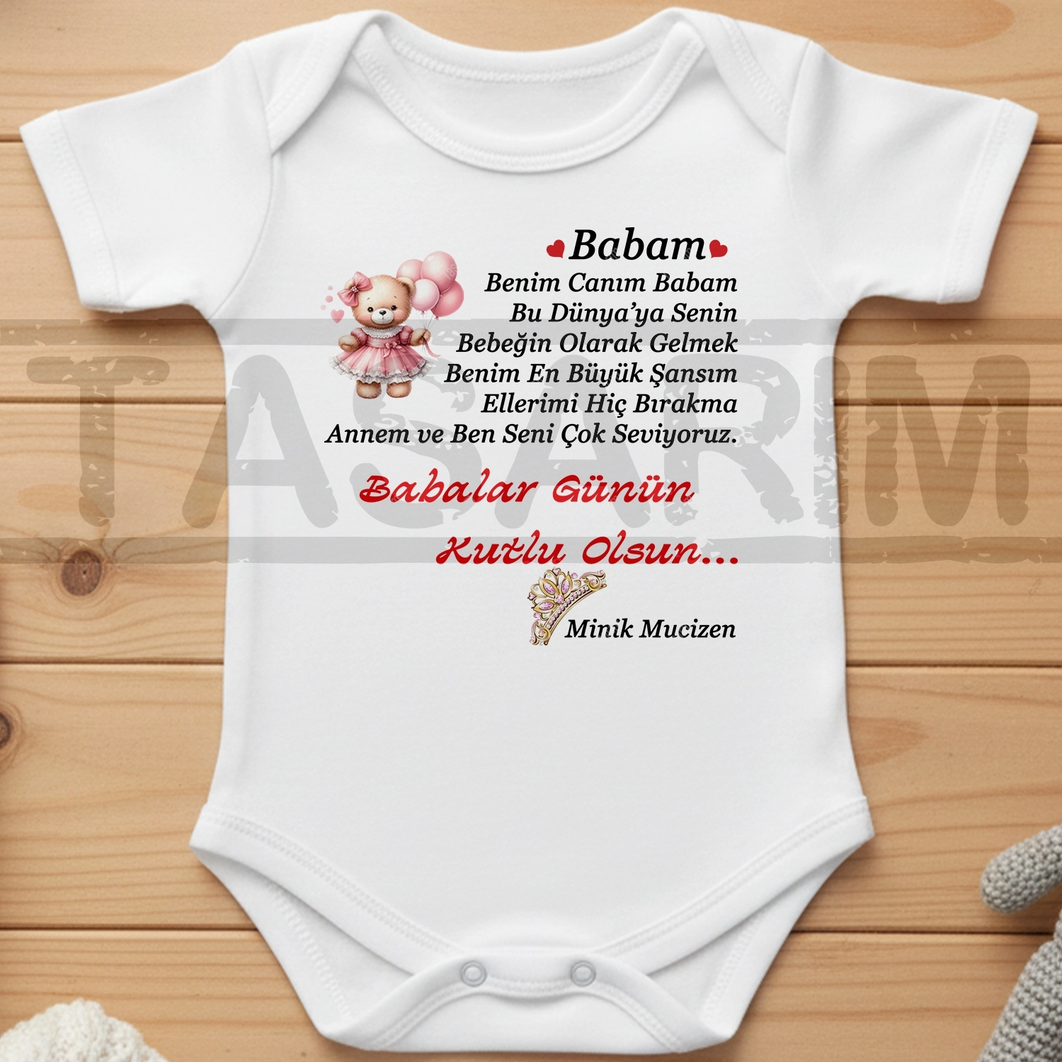 Babalar Günün Kutlu Olsun Minik Mucizen - Bebek Body Zıbın