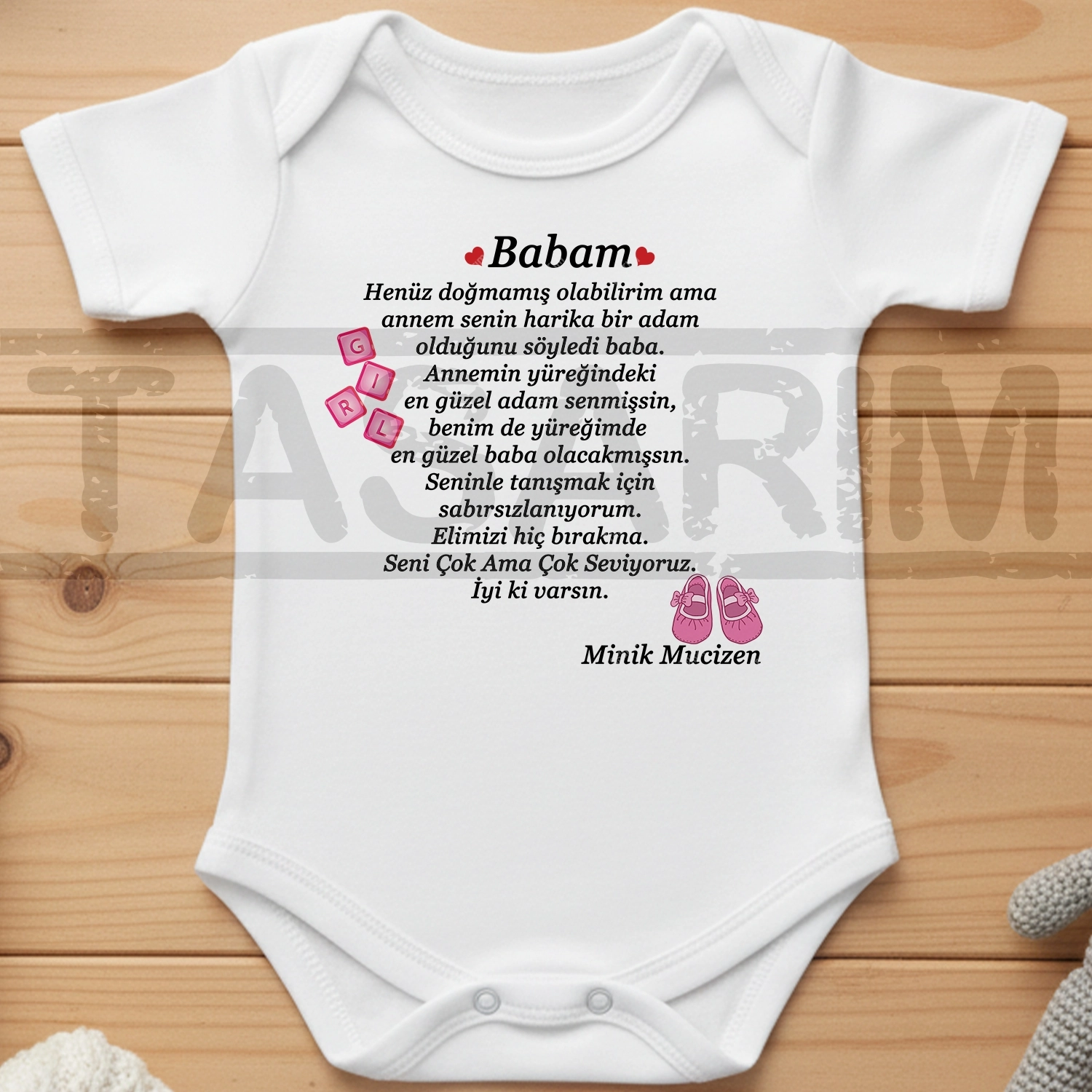 Babalar Günün Kutlu Olsun Minik Mucizen - Bebek Body Zıbın