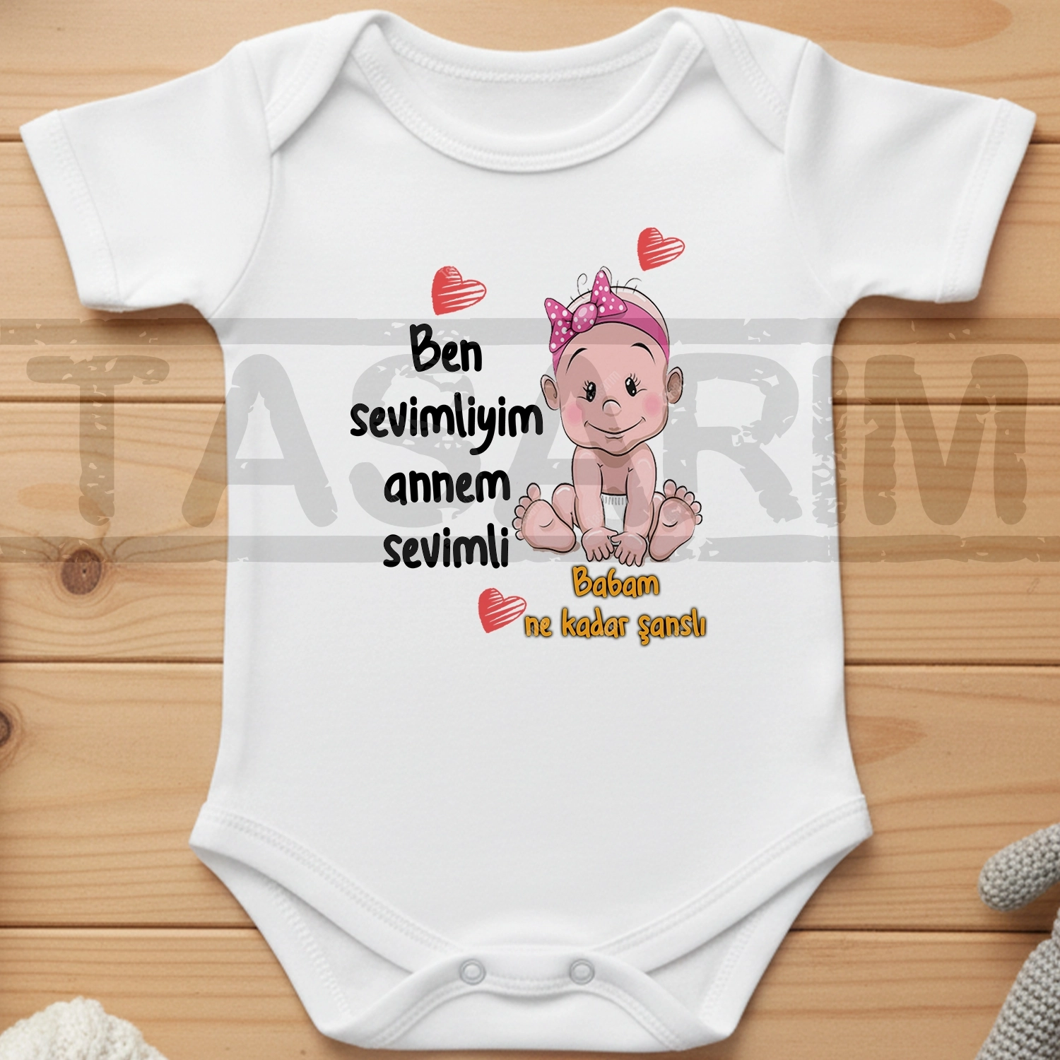 Ben Sevimliyim Annem Sevimli Babam Ne Kadar Şanslı - Bebek Body Zıbın
