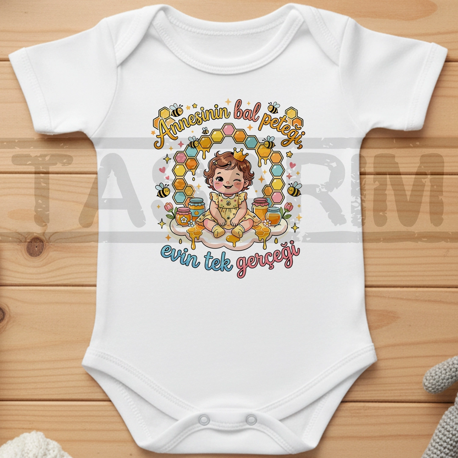 Annesinin Bal Peteği Evin Tek Gerçeği - Bebek Body Zıbın