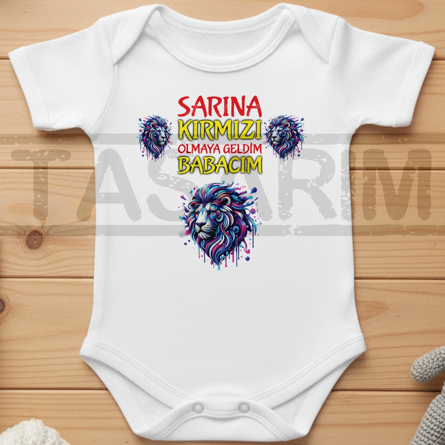 Sarına Kırmızı Olmaya Geldim Babacım - Bebek Body Zıbın