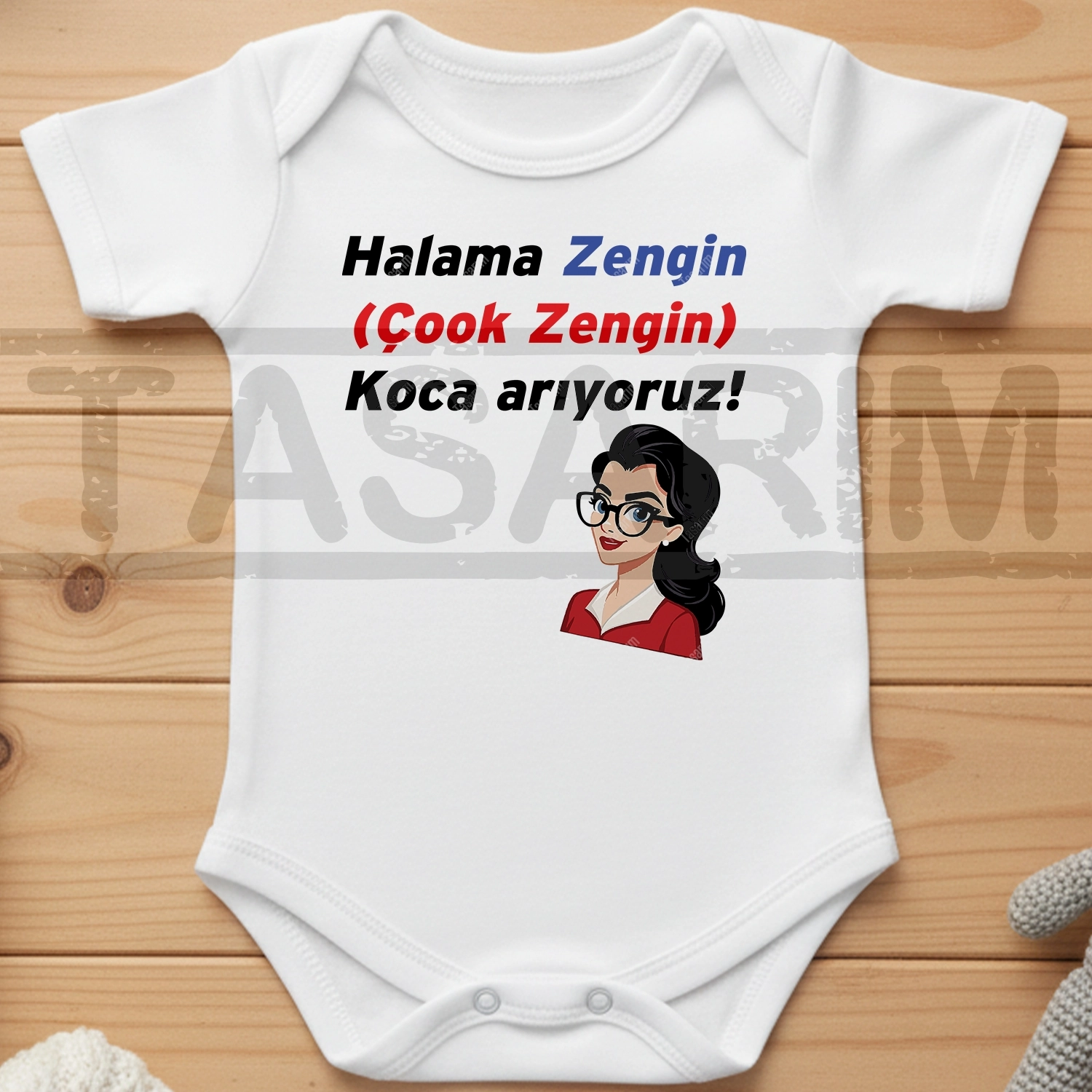 Halama Zengin Çook Zengin Koca Arıyoruz - Bebek Body Zıbın