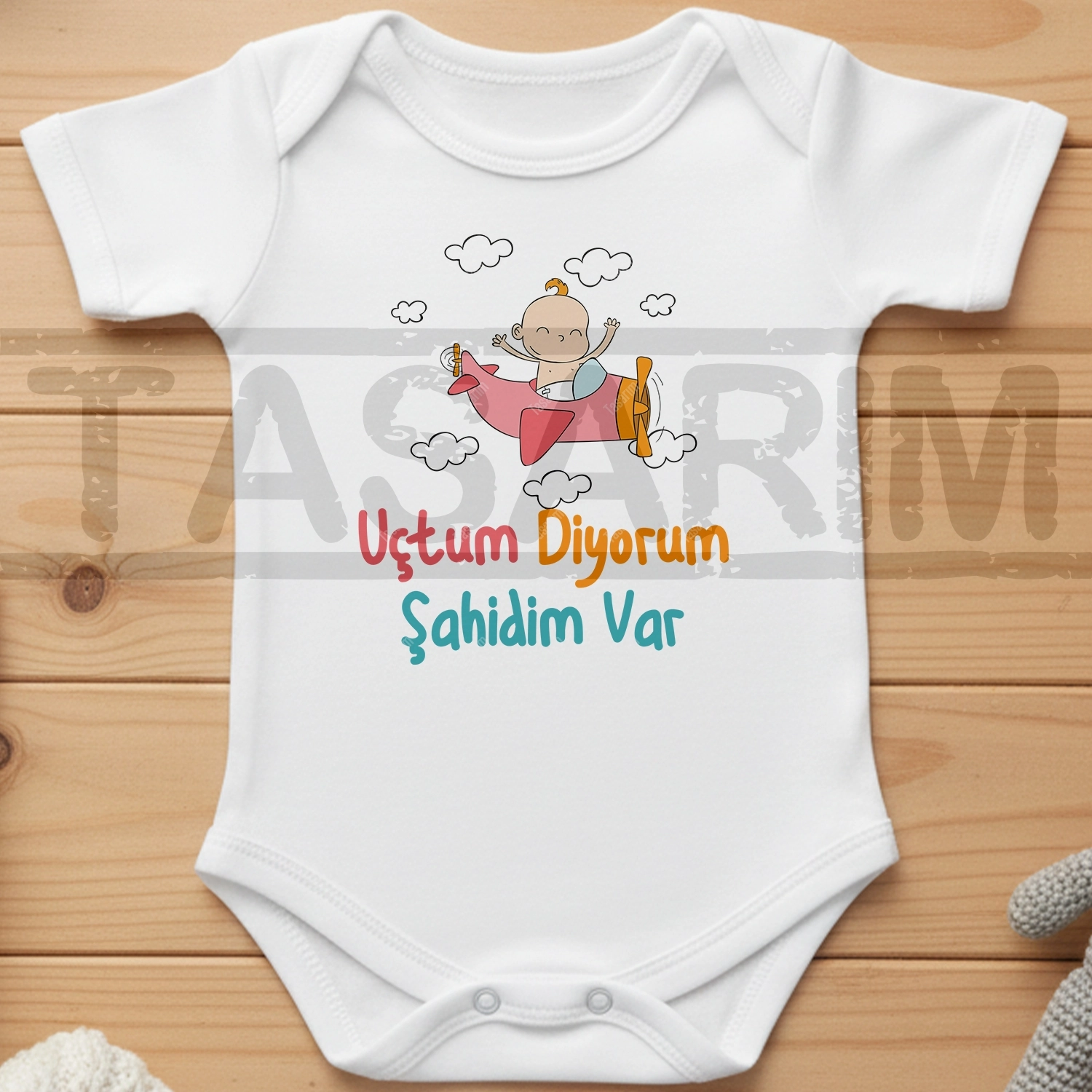 Uçtum Diyorum Şahidim Var - Bebek Body Zıbın