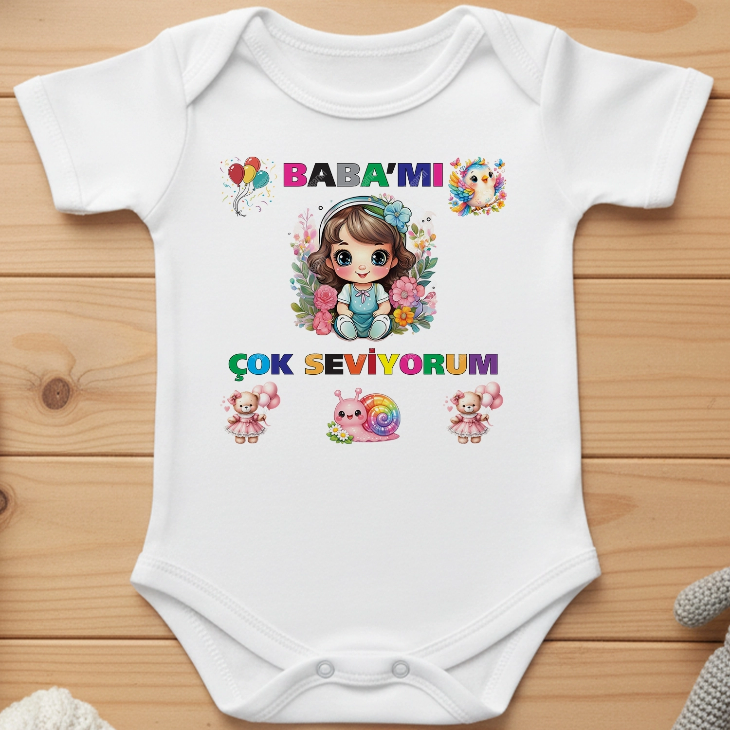 Babamı Çok Seviyorum - Bebek Body Zıbın