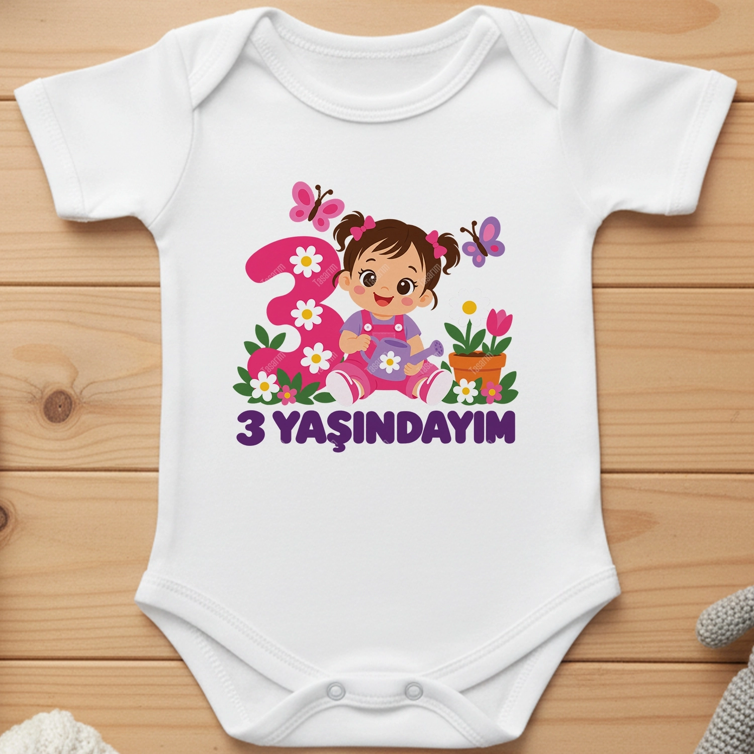 3 Yaşındayım - Bebek Body Zıbın