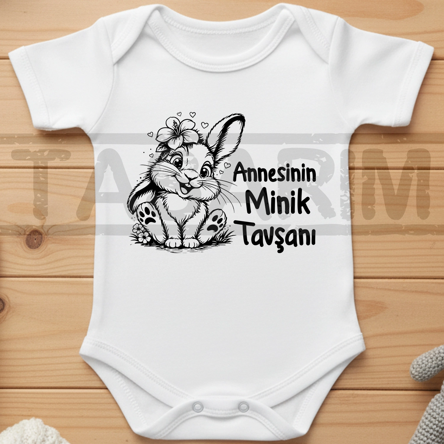 Annesinin Minik Tavşanı - Bebek Body Zıbın
