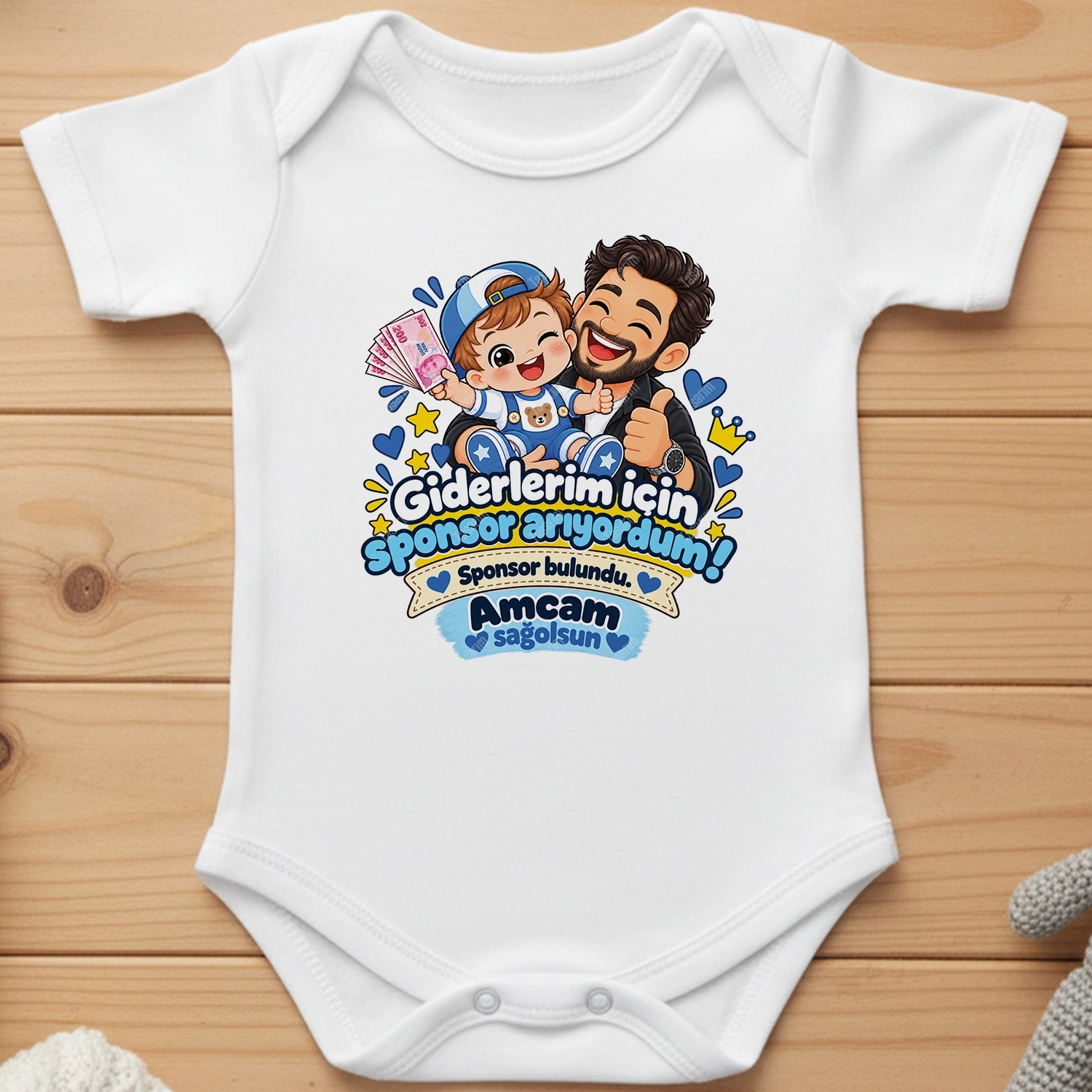 Giderlerim İçin Sponsor Arıyordum Sponsor Bulundu Amcam Sağolsun - Bebek Body Zıbın