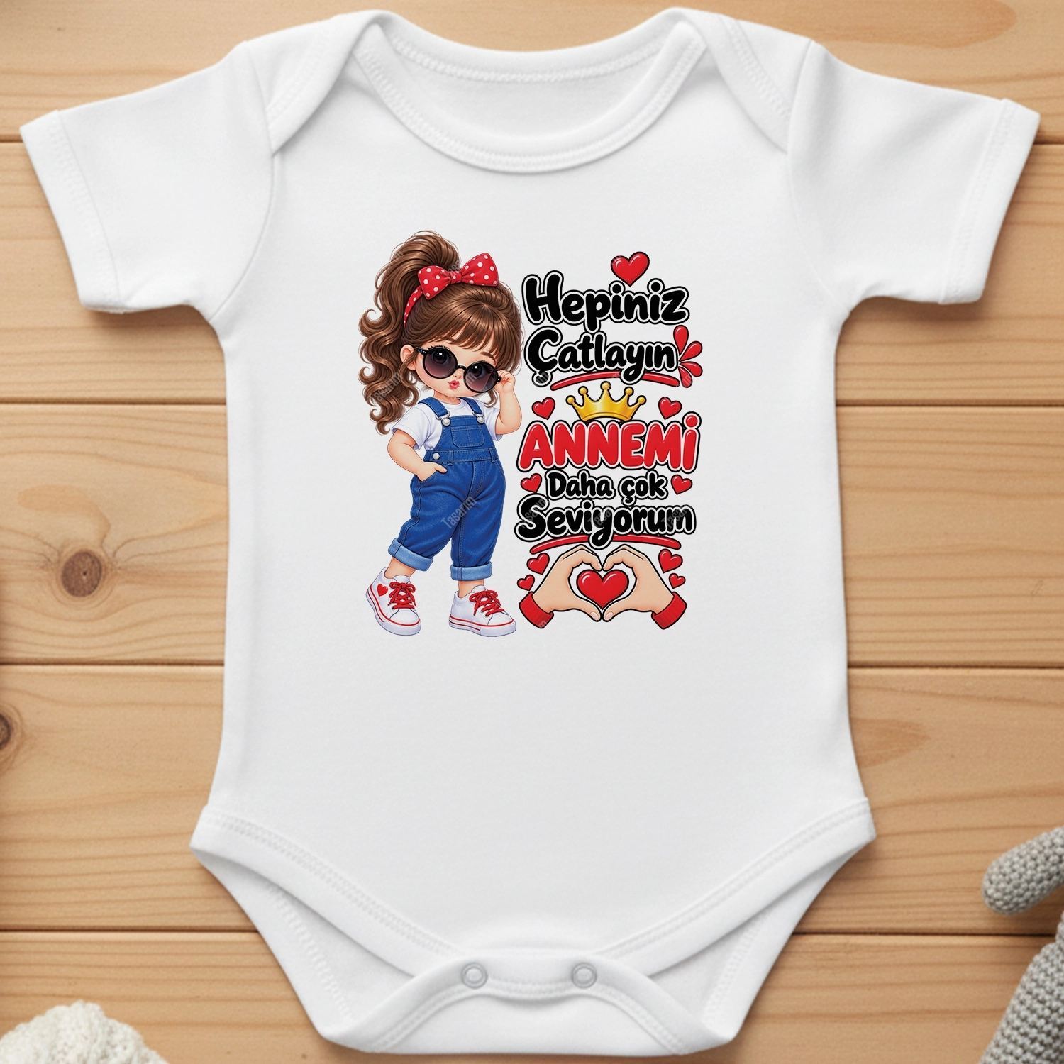 Hepiniz Çatlayın Annemi Daha Çok Seviyorum - Bebek Body Zıbın