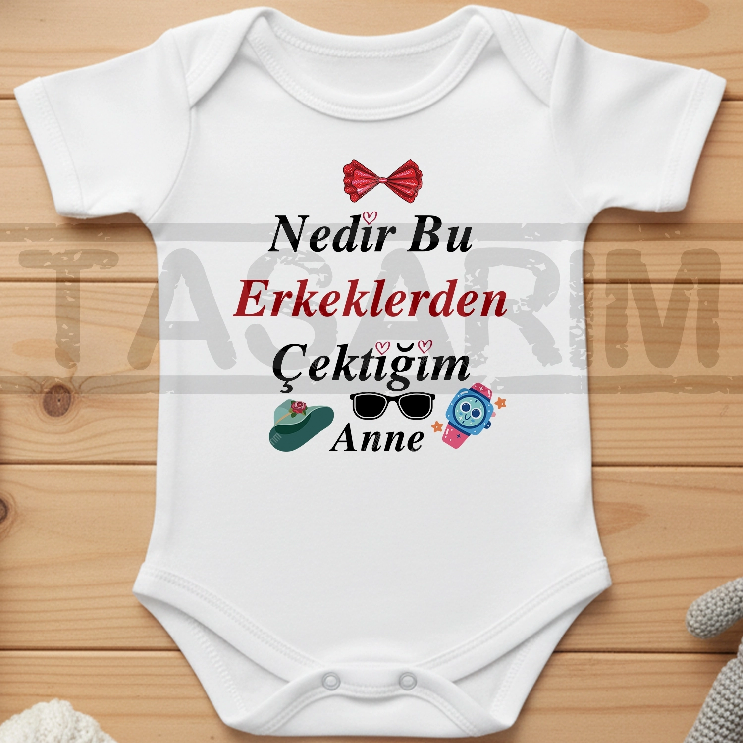 Nedir Bu Erkeklerden Çektiğim Anne - Bebek Body Zıbın