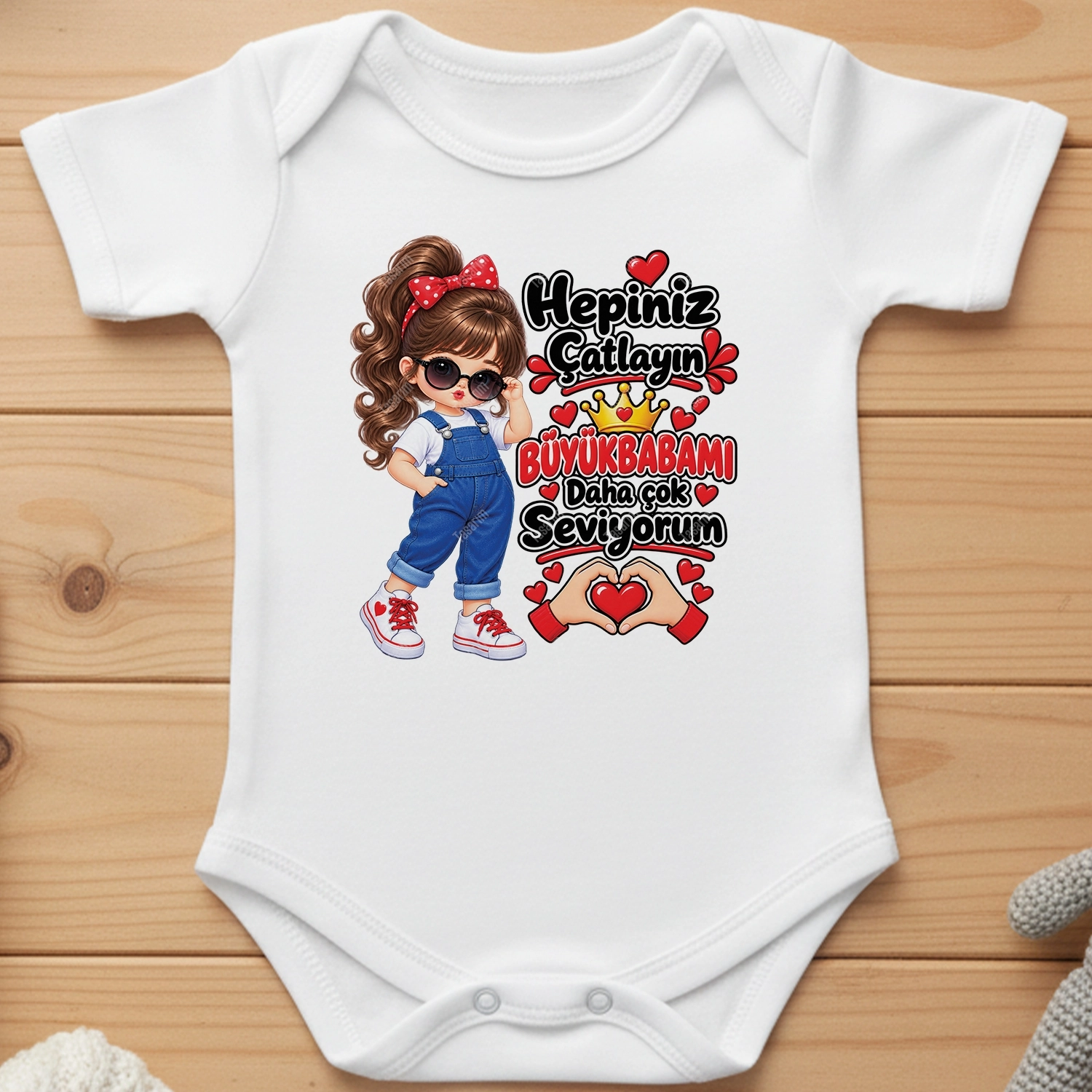 Hepiniz Çatlayın Büyükbabamı Daha Çok Seviyorum - Bebek Body Zıbın