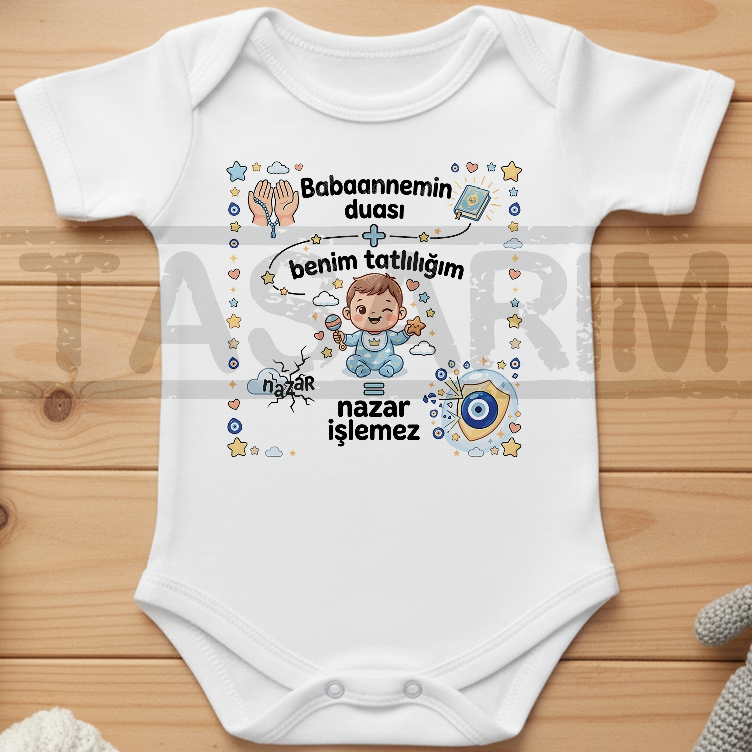Babaannemin Duası Benim Tatlılığım Nazar İşlemez - Bebek Body Zıbın