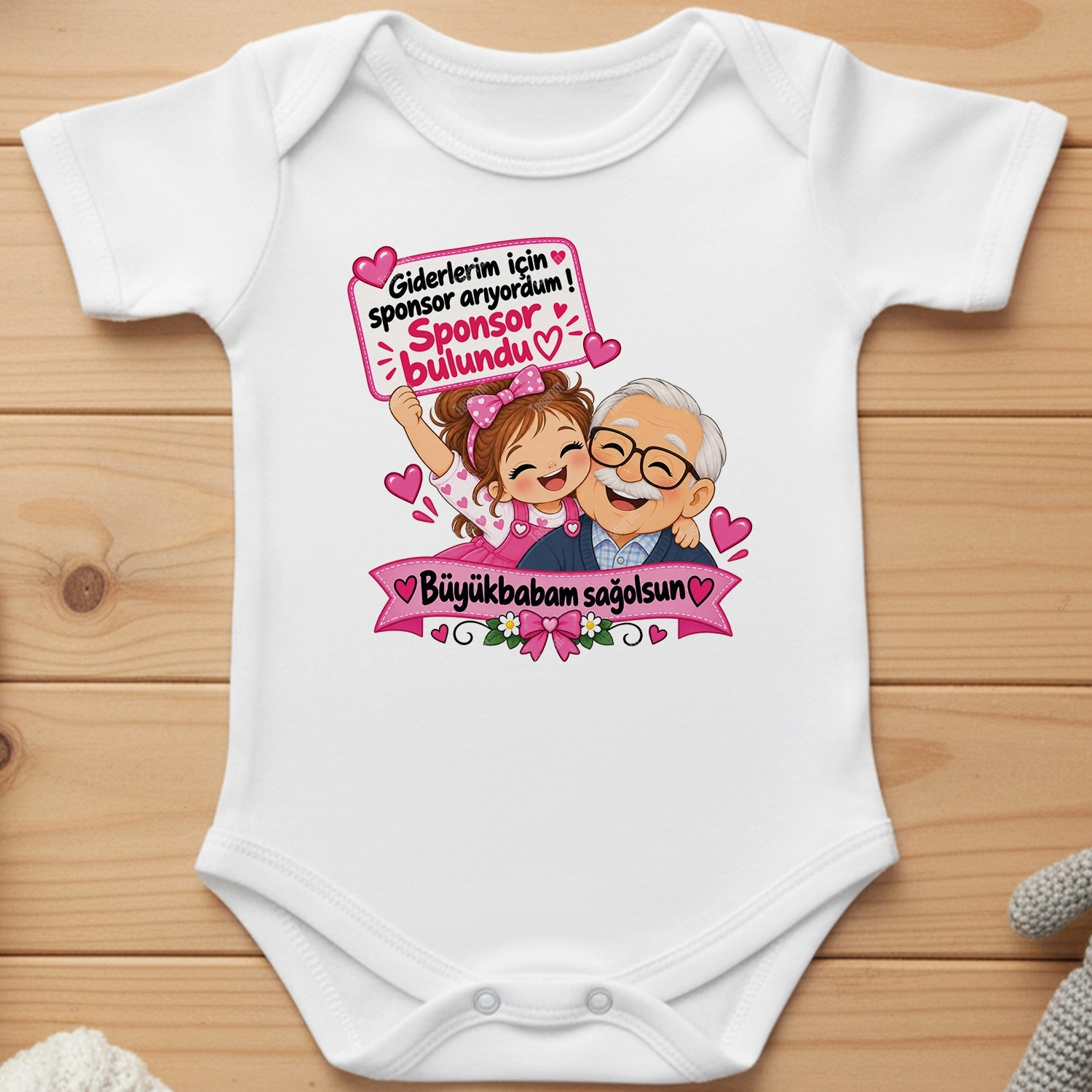 Giderlerim İçin Sponsor Arıyordum Sponsor Bulundu Büyükbabam Sağolsun - Bebek Body Zıbın