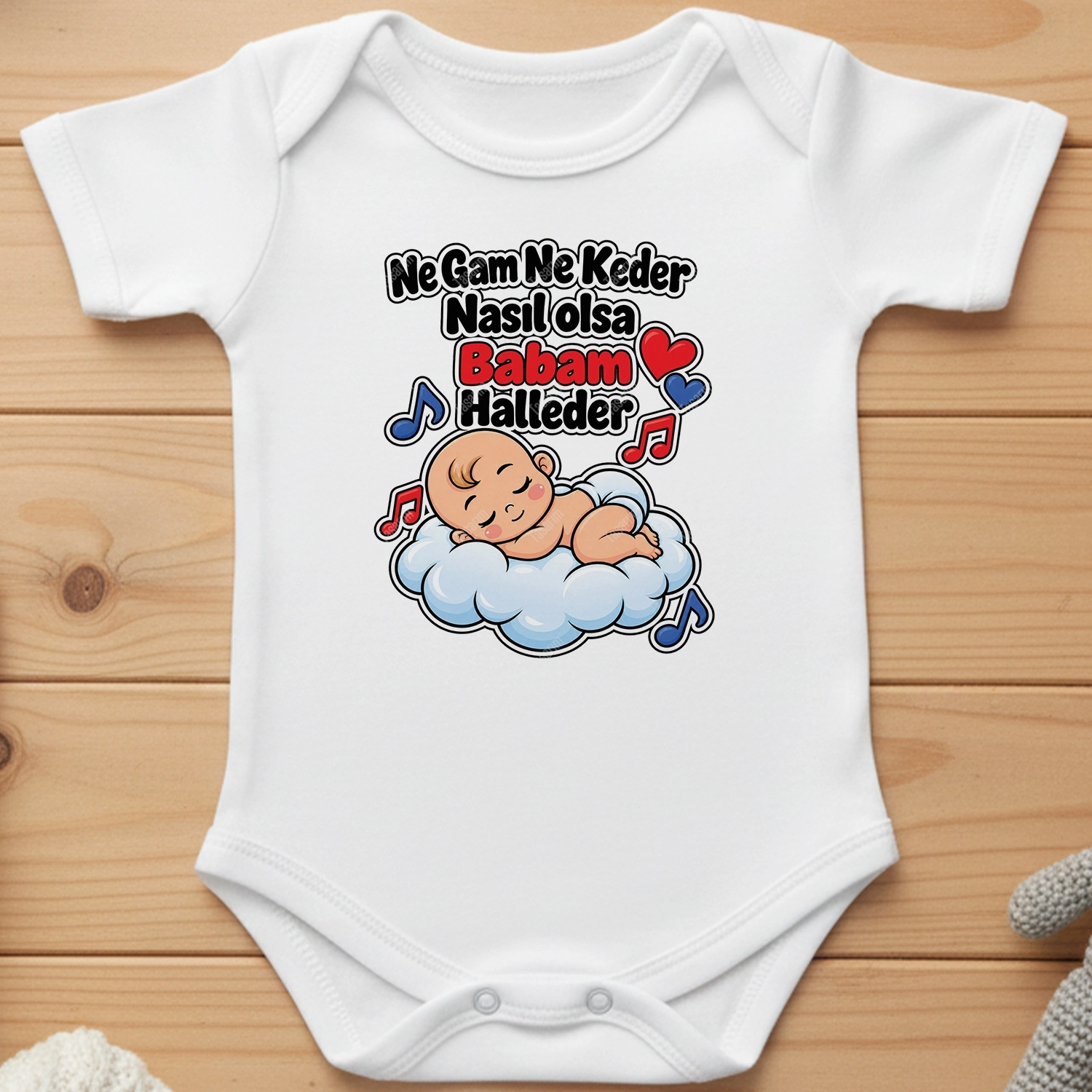 Ne Gam Ne Keder Nasıl Olsa Babam Halleder - Bebek Body Zıbın