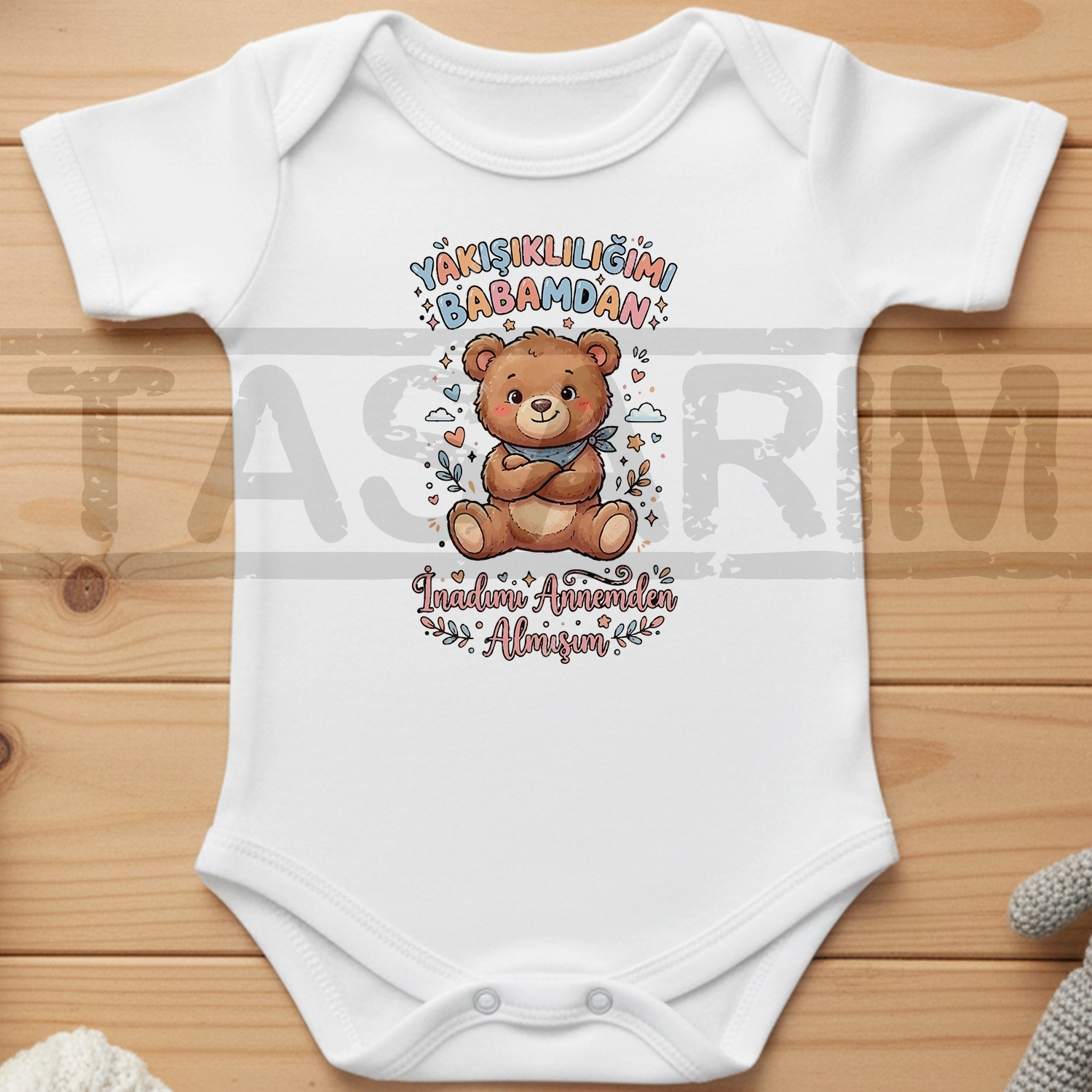 Yakışıklılığımı babamdan İnadımı Annemden Almışım - Bebek Body Zıbın