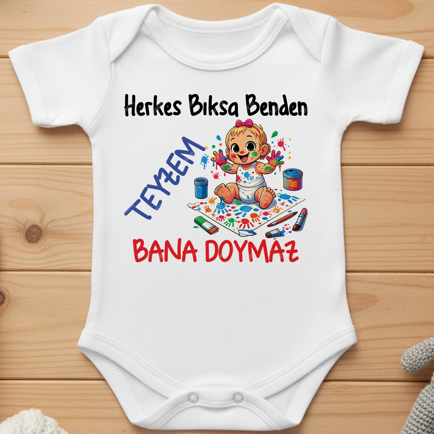 Herkes Bıksa Benden Teyzem Bana Doymaz - Bebek Body Zıbın